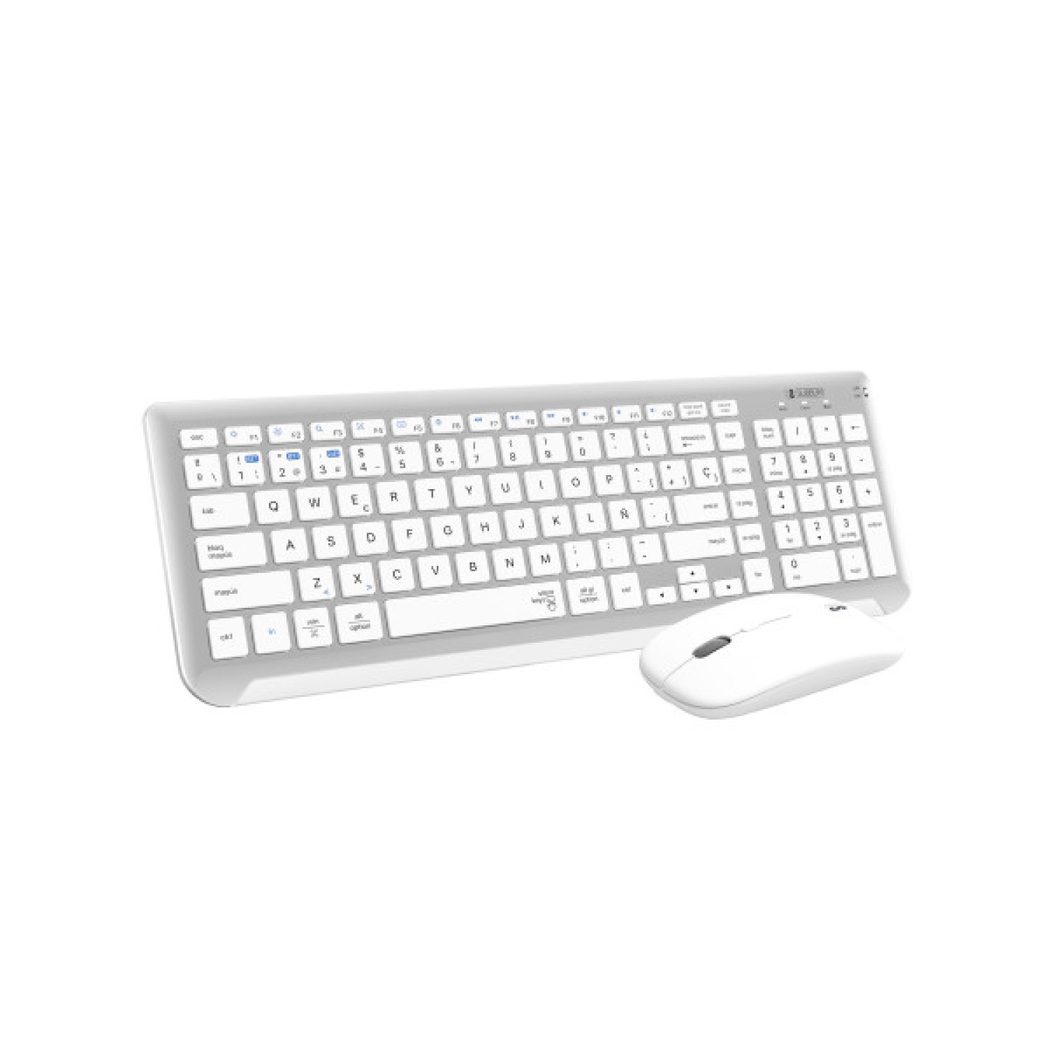Subblim Combo Dual Prestige Extendido · Teclado y Ratón Inalámbrico · Blanco y Plata
