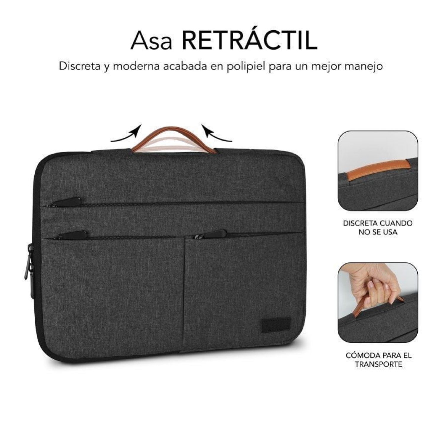Subblim Air Padding 360 Sleeve · Funda Portátil · Hasta 15,6" · Gris Oscuro
