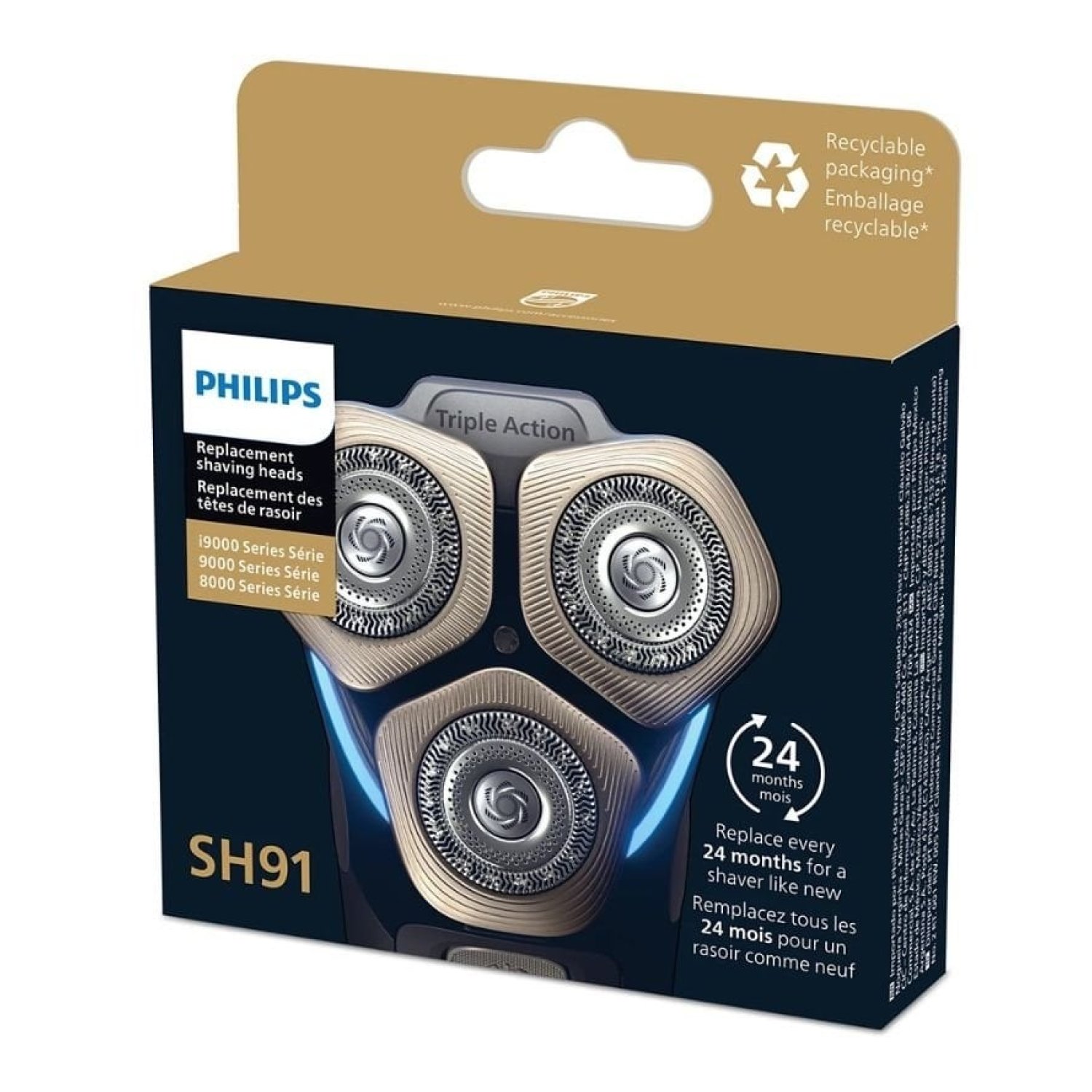 Philips SH91 · Cabezal de Reemplazo · Pack de 3 Unidades