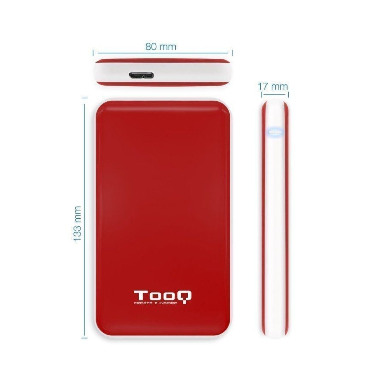 TooQ Caja Externa 2,5" · USB 3.1 · Sin tornillos