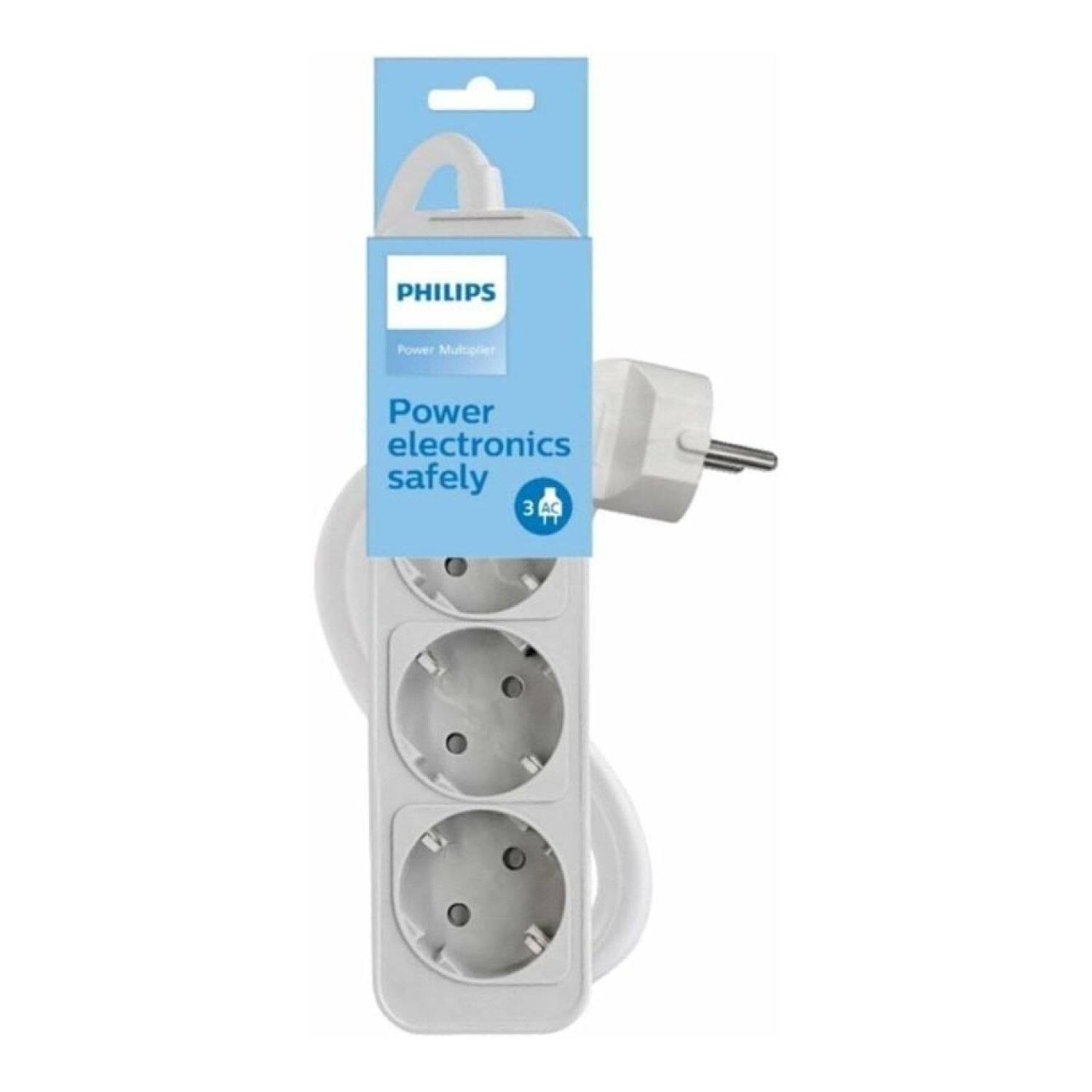 Philips · Regleta 3 Tomas · Interruptor · 1,5m · Blanco