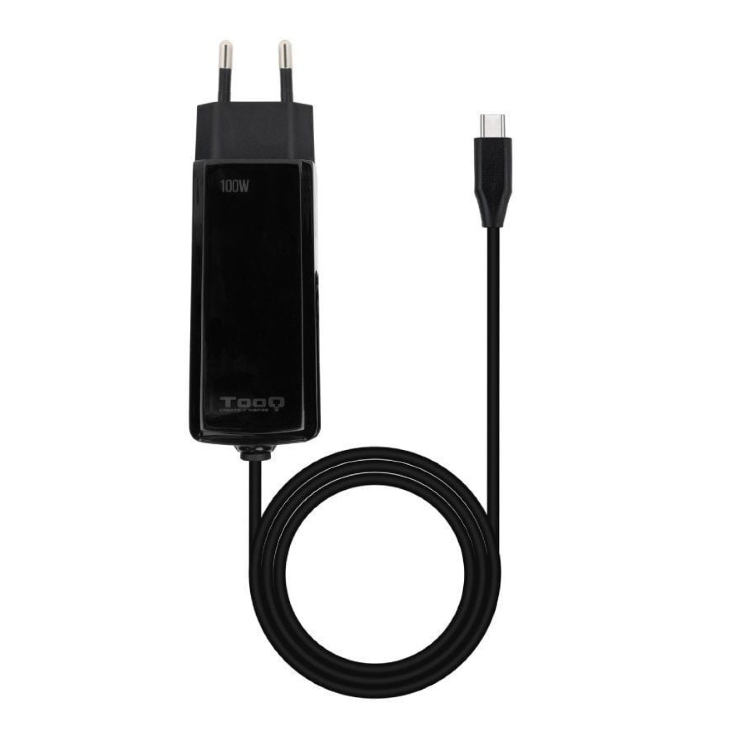 TooQ Cargador Portátil GaN · USB Tipo-C · 100W · 5-20V · Carga Rápida