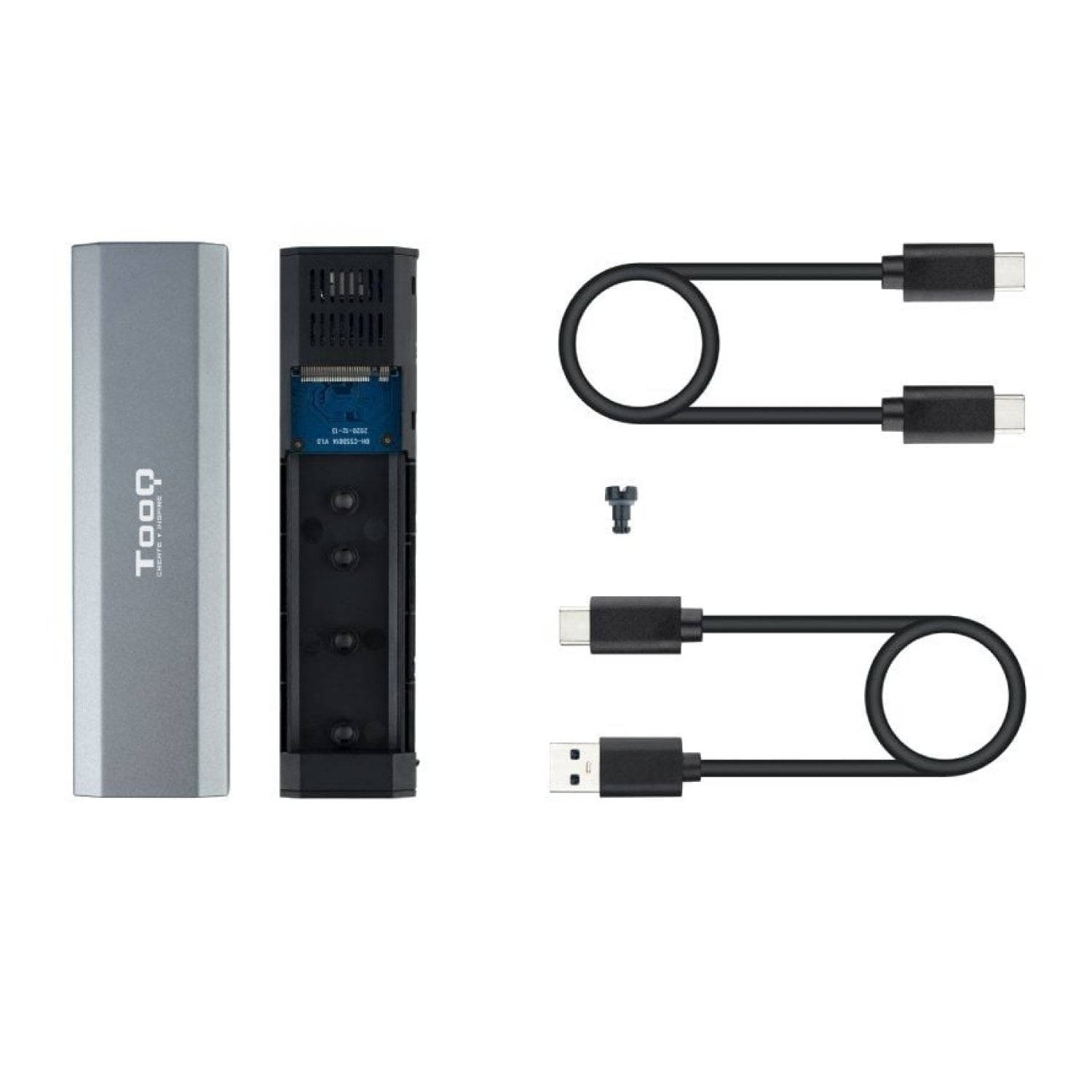 TooQ Caja Externa M.2 NVMe · USB 3.2 · Sin tornillos · TQE-2223G
