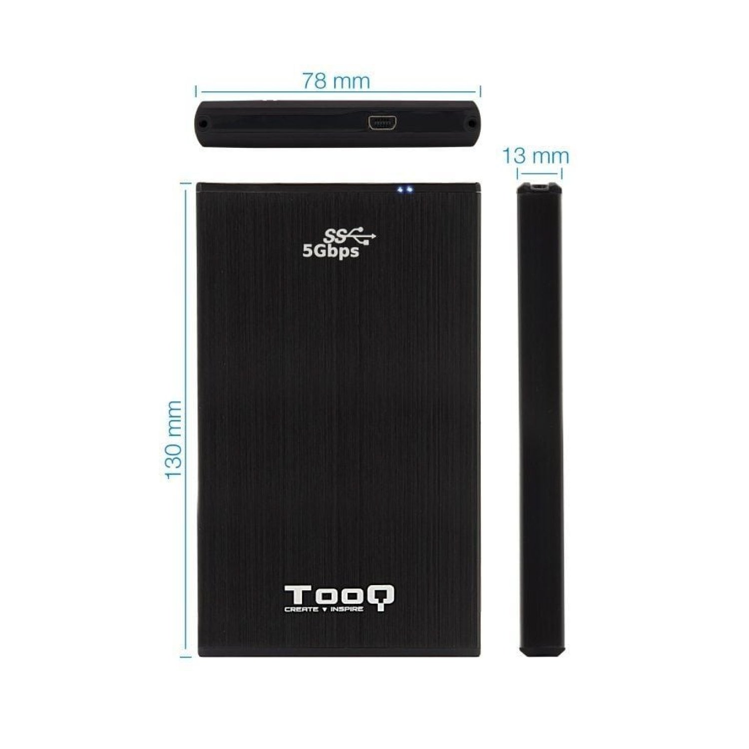TooQ Caja Externa HDD 2,5" · USB 3.1 · TQE-2522B