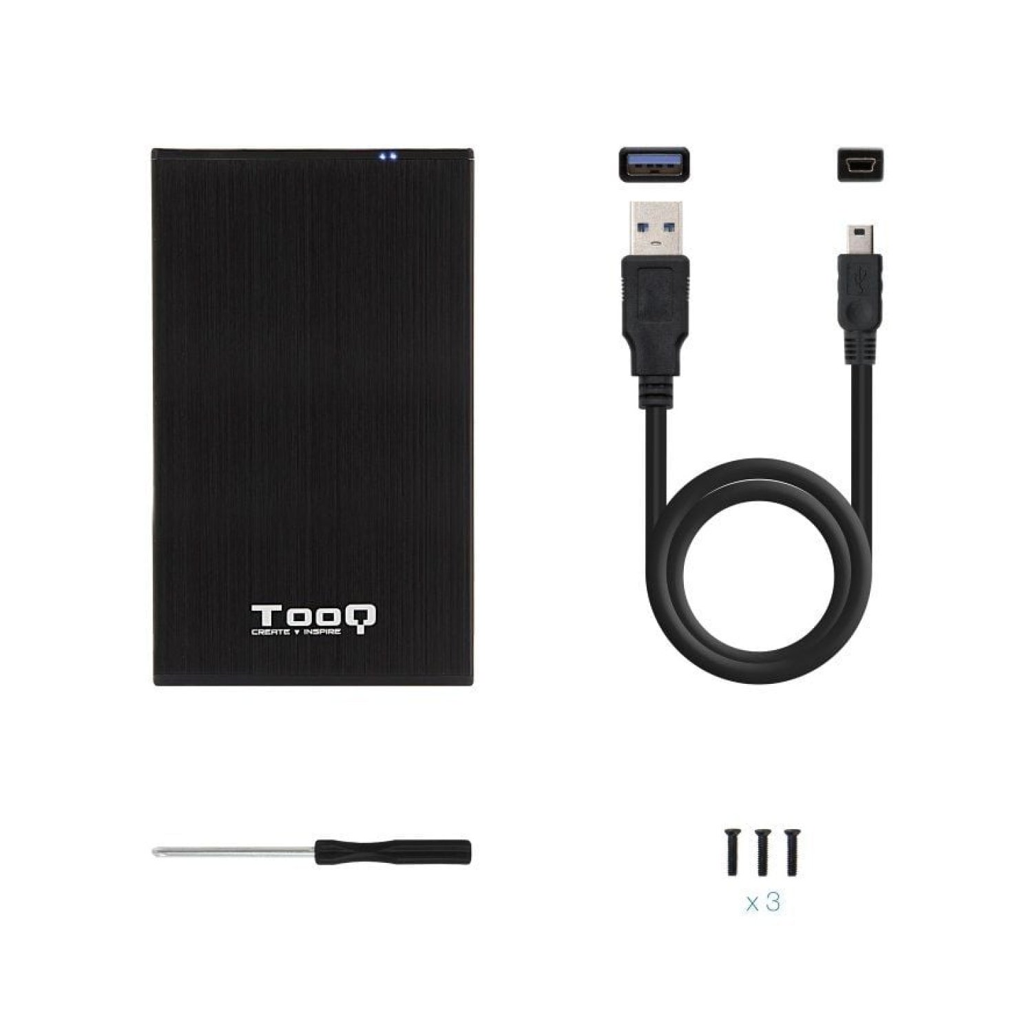 TooQ Caja Externa HDD 2,5" · USB 3.1 · TQE-2522B