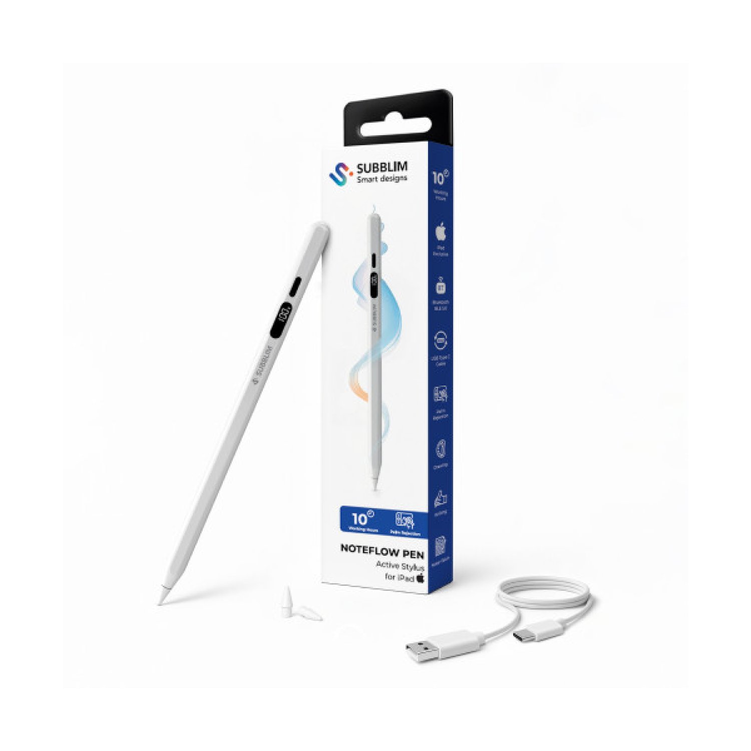 Subblim NoteFlow Pen · Lápiz Electrónico iPad · Blanco