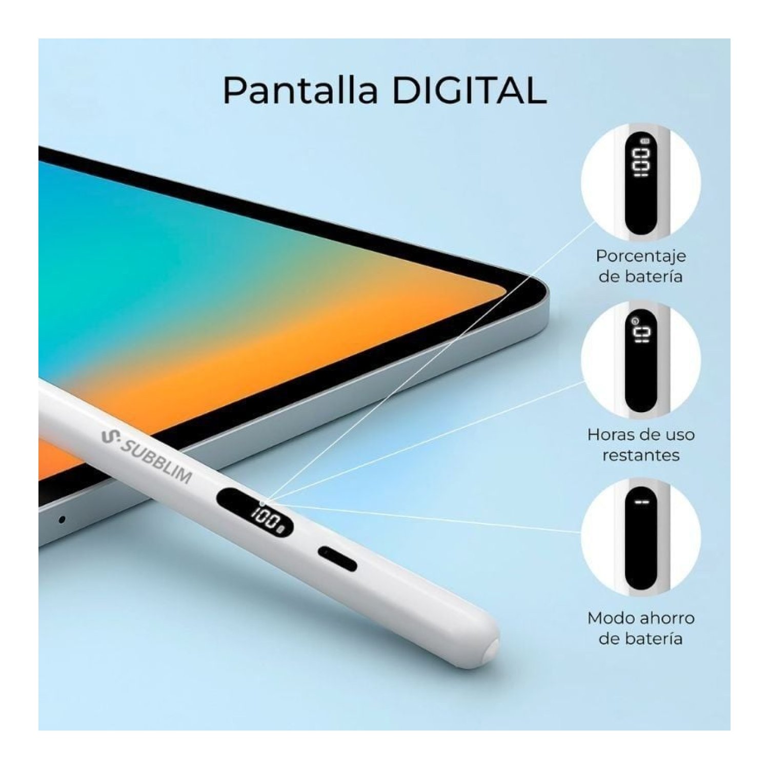 Subblim NoteFlow Pen · Lápiz Electrónico iPad · Blanco