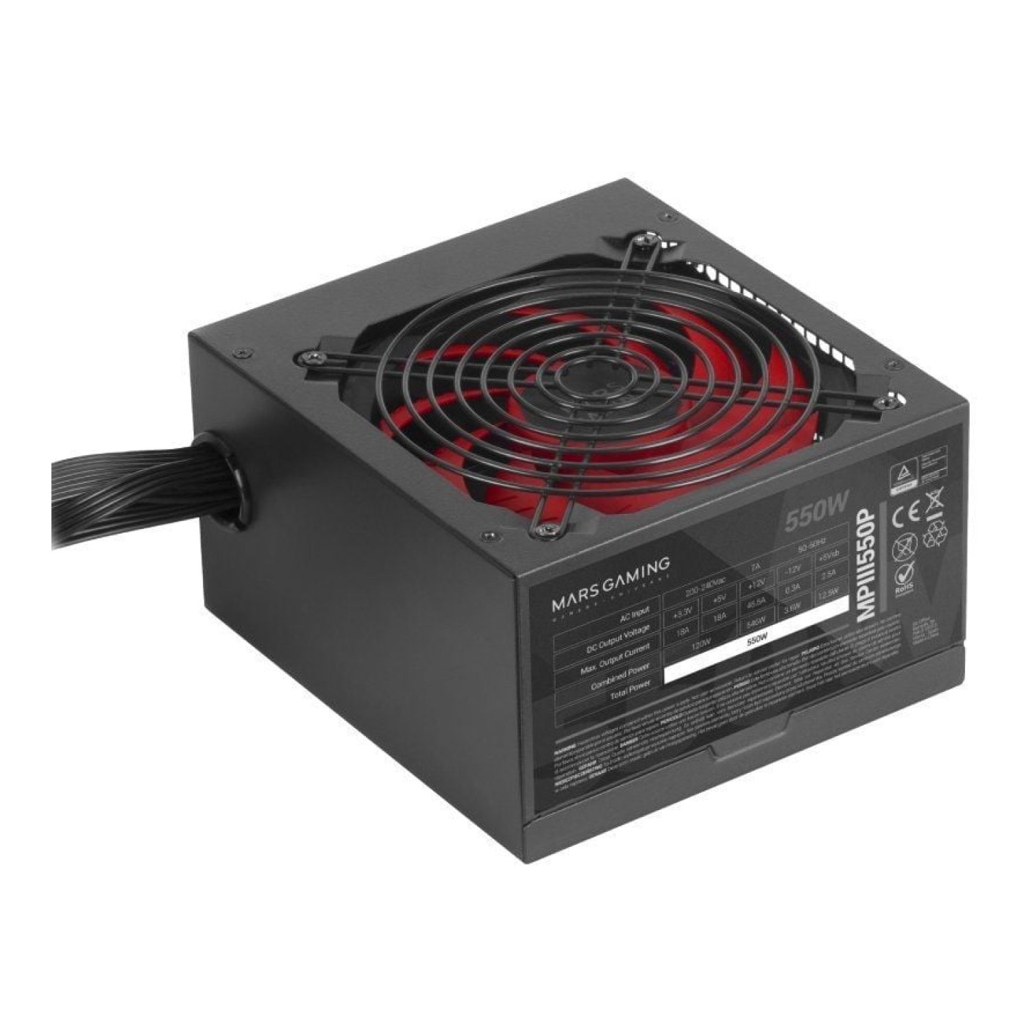 Mars Gaming MPIII550P · Fuente 550W · Ventilador 12cm