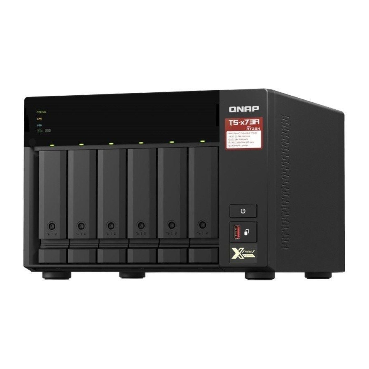 QNAP TS-673A · NAS 6 Bahías · 8GB DDR4 · 3.5"/2.5" · Torre