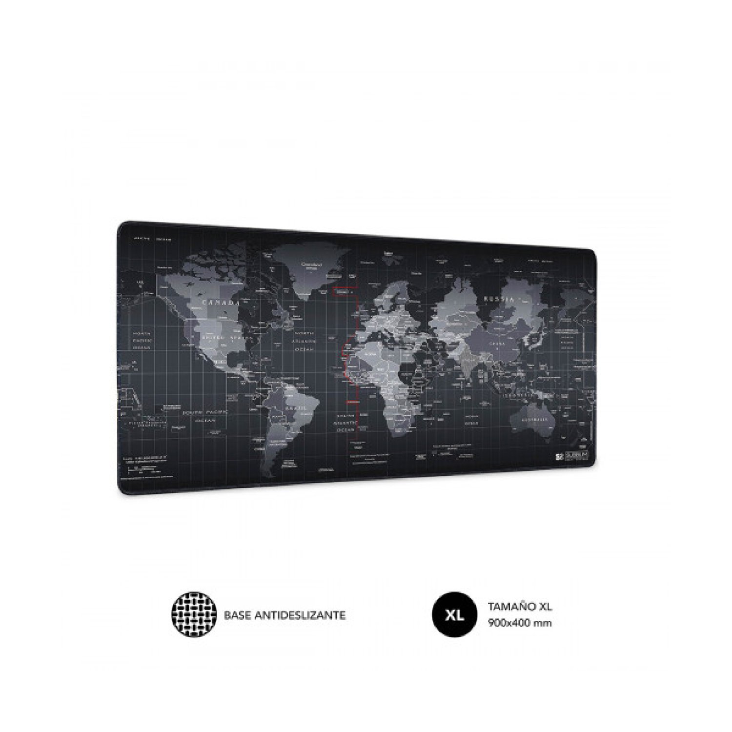 Subblim World XL · Alfombrilla Gaming · 900x400x3mm · Base Antideslizante