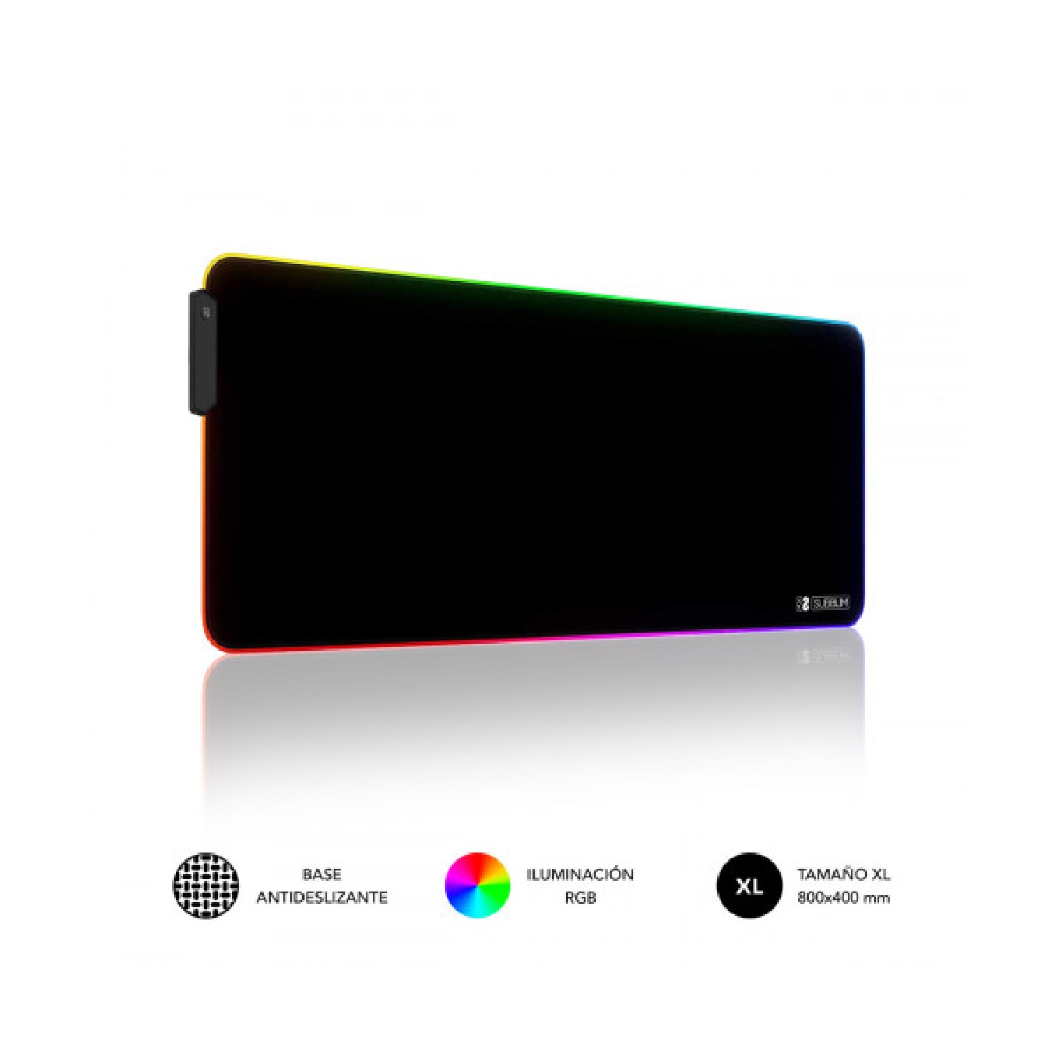Subblim MP-02RGB01 · Alfombrilla Gaming XL · LED RGB · 800x300x4mm