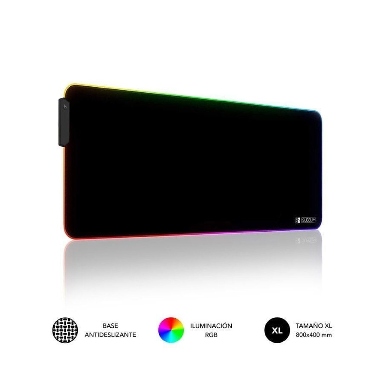 Subblim MP-02RGB01 · Alfombrilla Gaming XL · LED RGB · 800x300x4mm