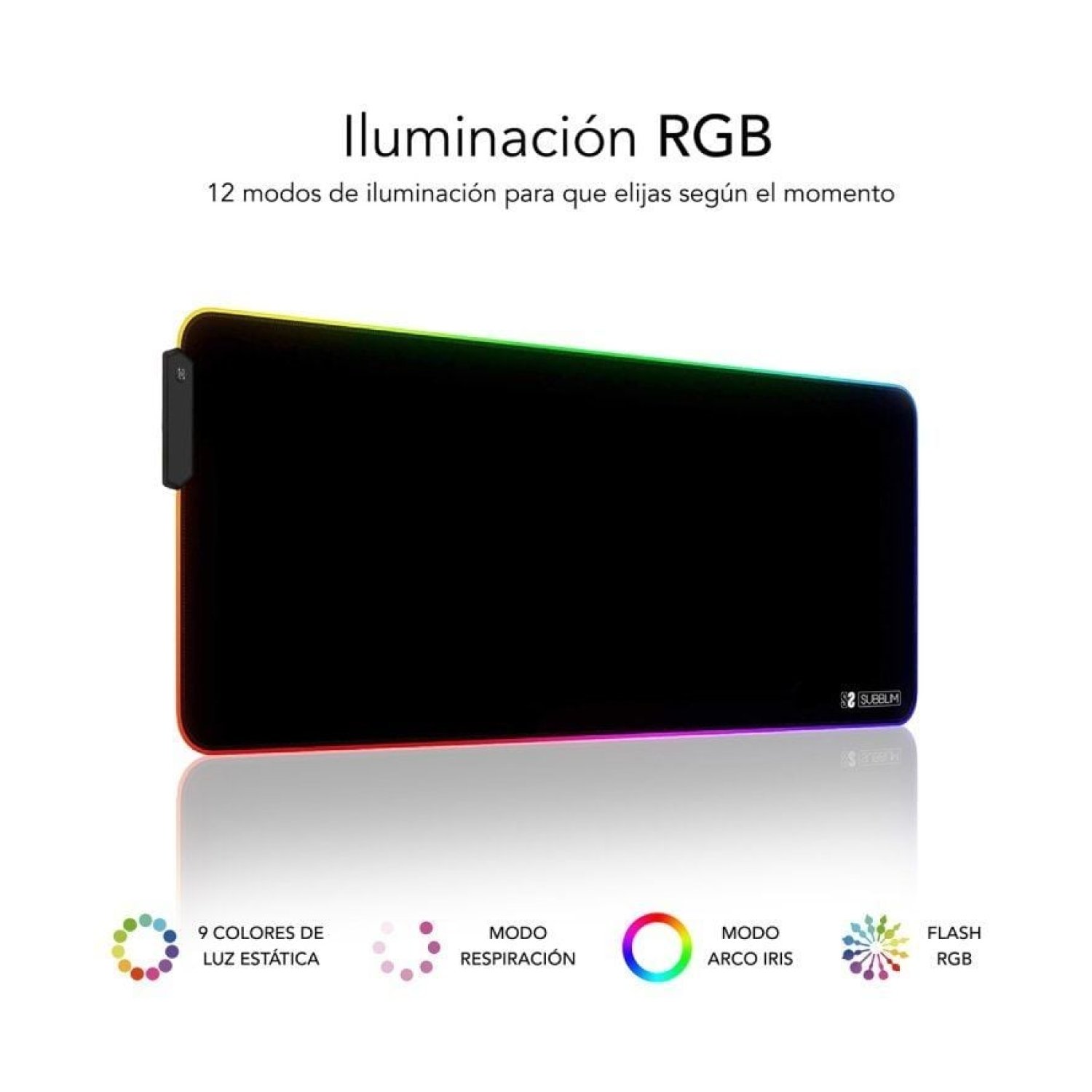 Subblim MP-02RGB01 · Alfombrilla Gaming XL · LED RGB · 800x300x4mm
