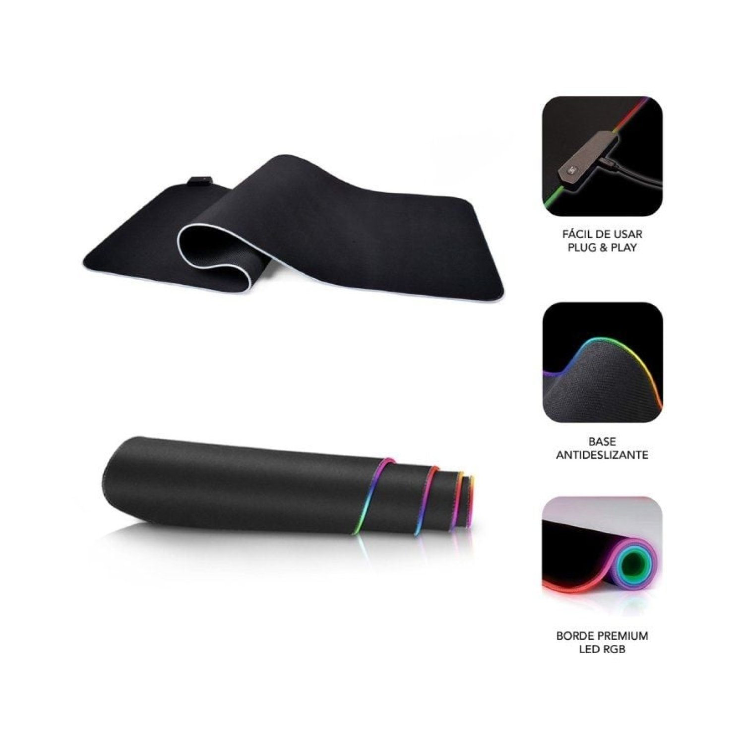 Subblim MP-02RGB01 · Alfombrilla Gaming XL · LED RGB · 800x300x4mm