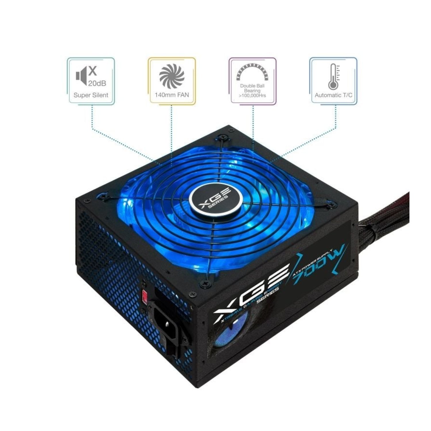 TooQ TQXGEII-700SAP · Fuente 700W · 80 Plus Bronze · Ventilador 14cm
