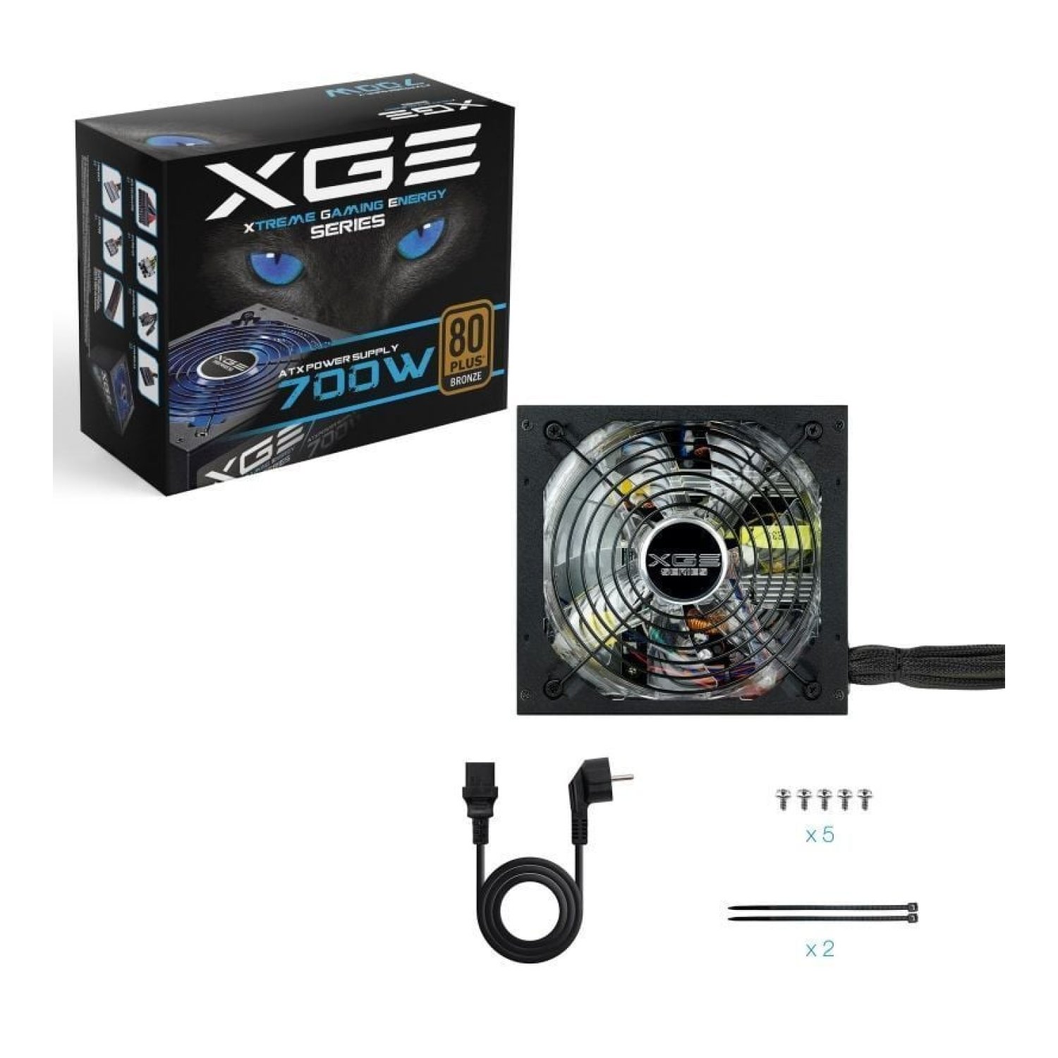 TooQ TQXGEII-700SAP · Fuente 700W · 80 Plus Bronze · Ventilador 14cm
