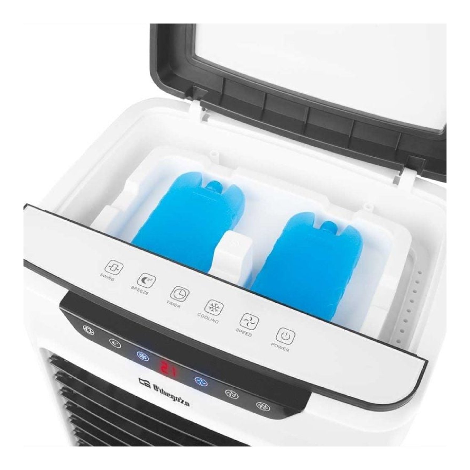 Orbegozo Air 55 · Climatizador · 150W · 3 niveles potencia · Depósito 35L