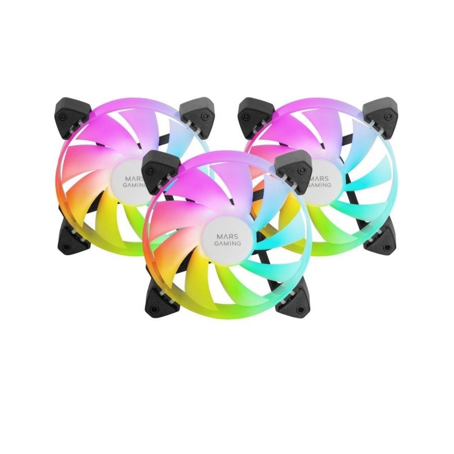 Pack 3 Ventiladores Mars Gaming MF-3A/ 12cm/ ARGB