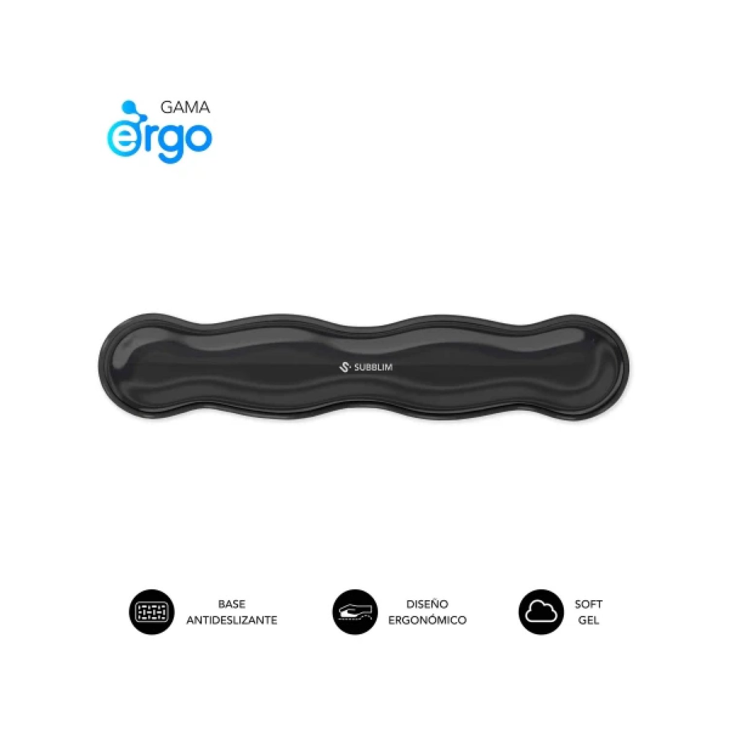 Subblim Ergo Cristal Flex · Reposamuñecas · Gel Ergonómico · Transparente