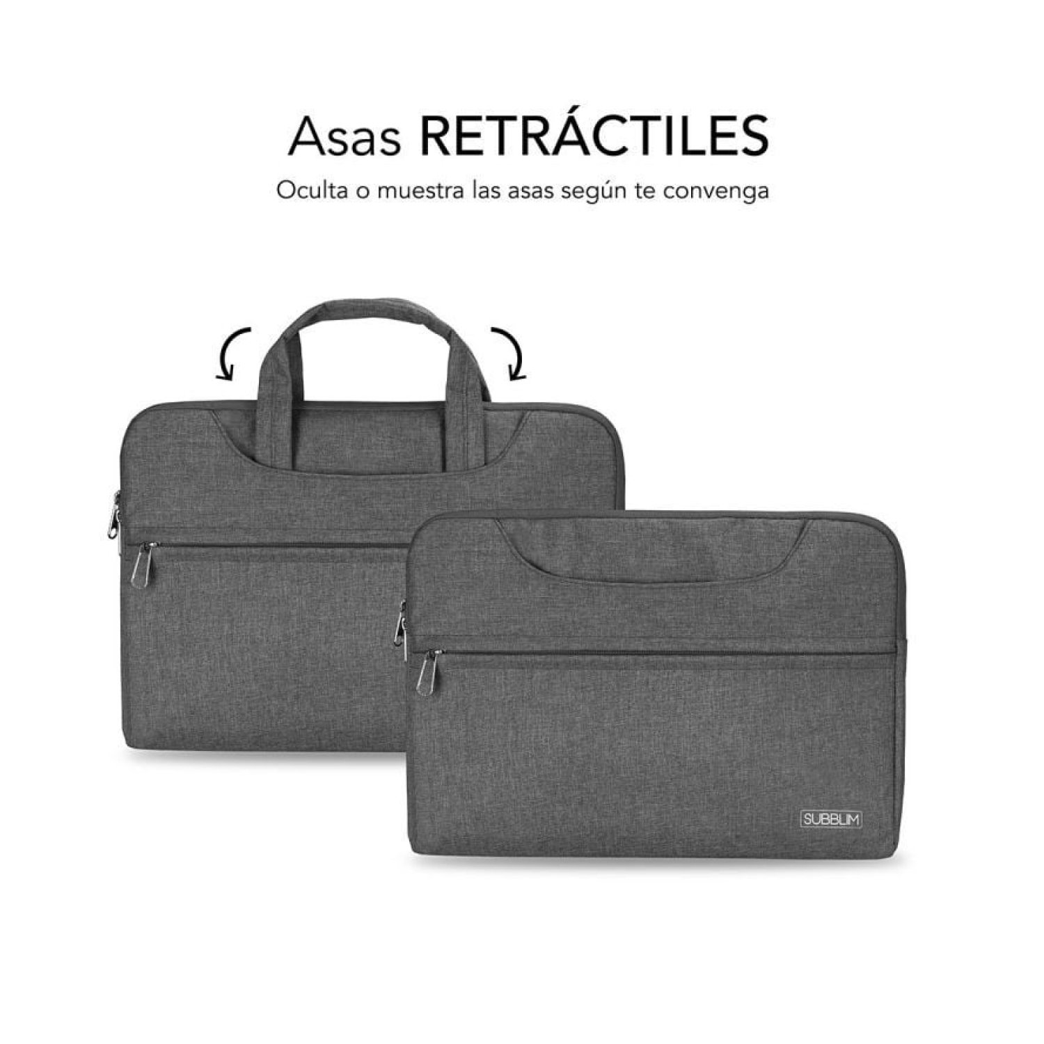 Subblim Business Laptop Sleeve · Hasta 15,6" · Cinta Trolley · Gris