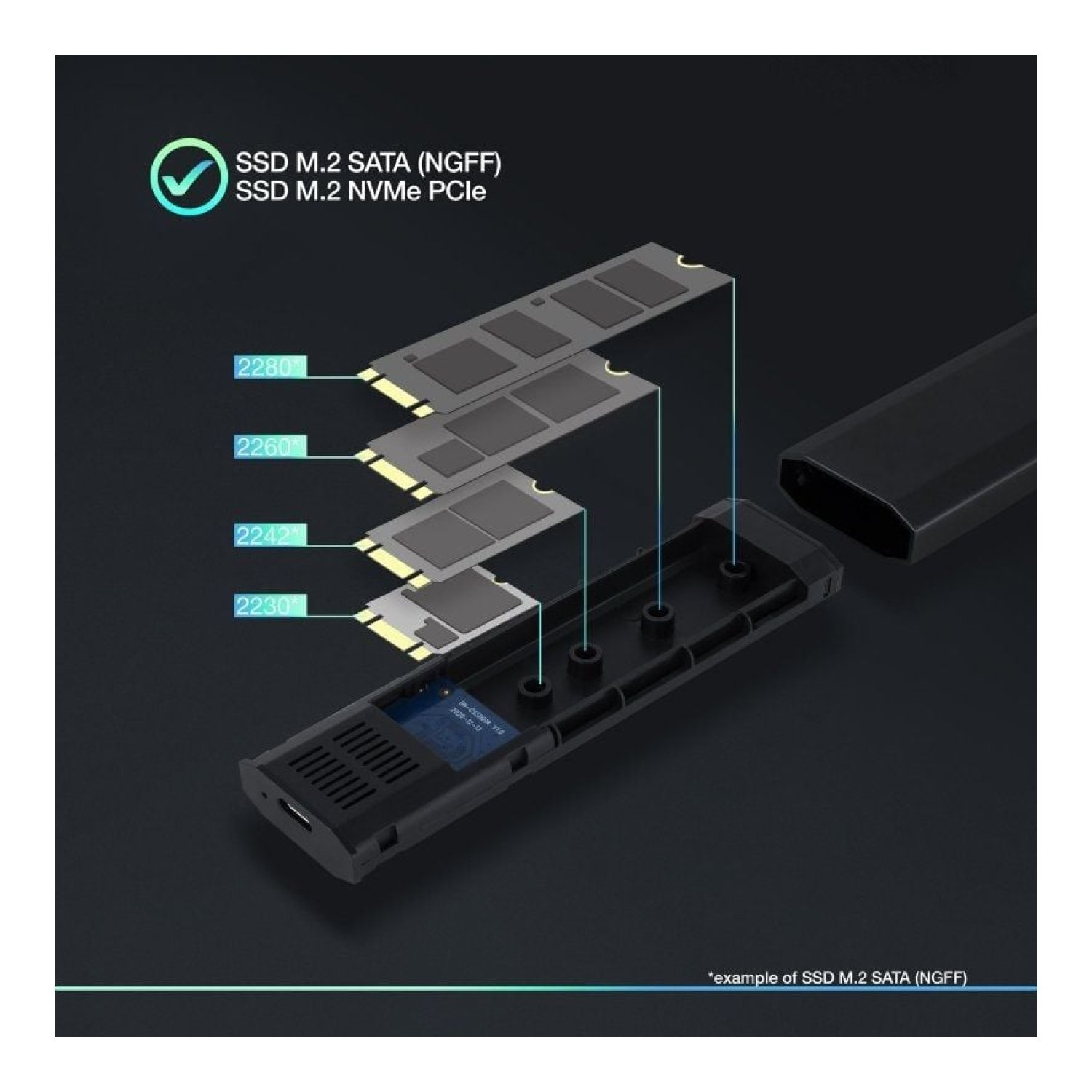 TooQ Caja Externa SSD M.2 NVMe · USB 3.2 · Sin tornillos