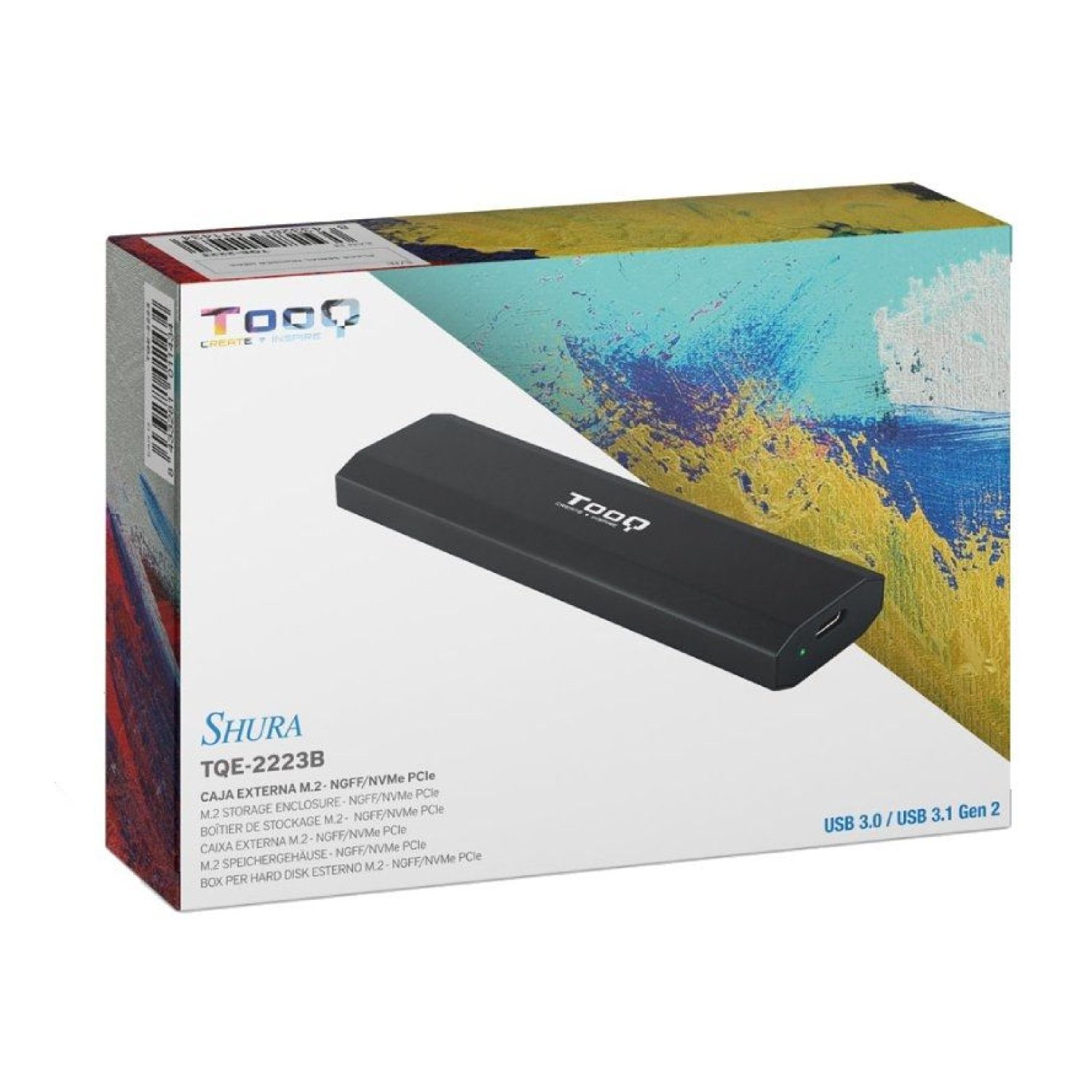 TooQ Caja Externa SSD M.2 NVMe · USB 3.2 · Sin tornillos