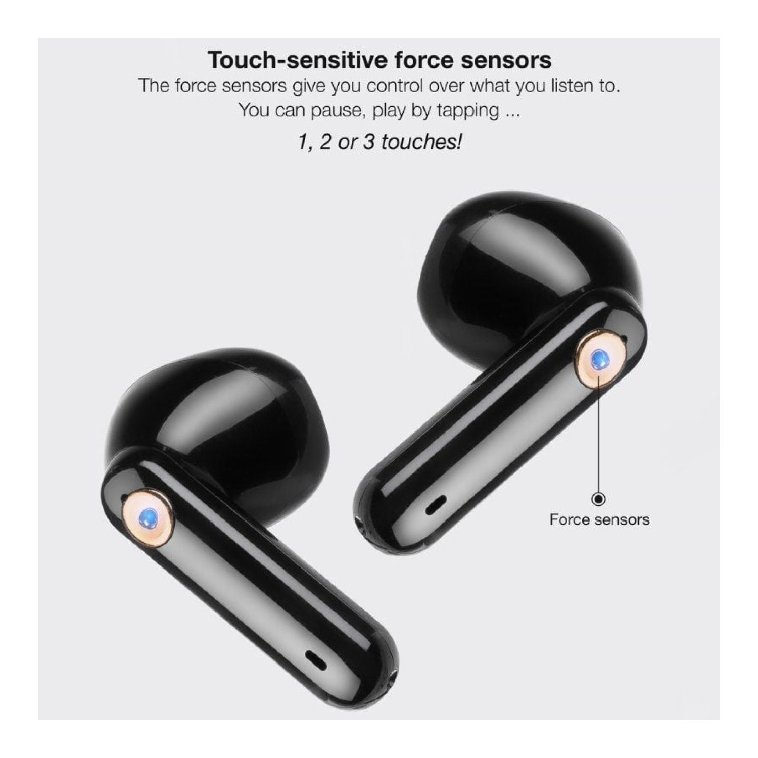 TooQ Snail · Auriculares Bluetooth · Estuche de carga · 4h autonomía · Gris y Negro