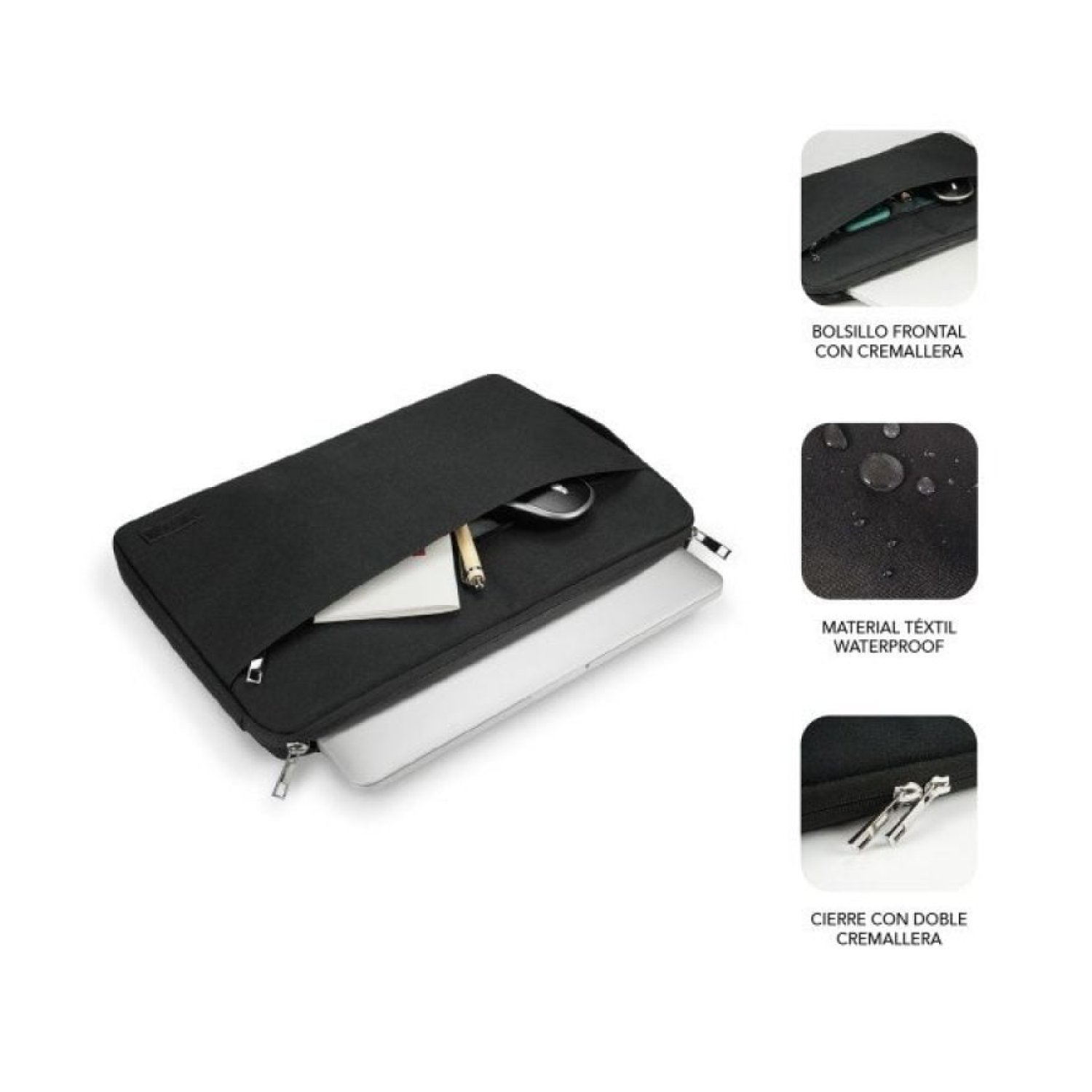 Subblim Urban Laptop Sleeve · Funda Portátil · Hasta 15,6" · Negra