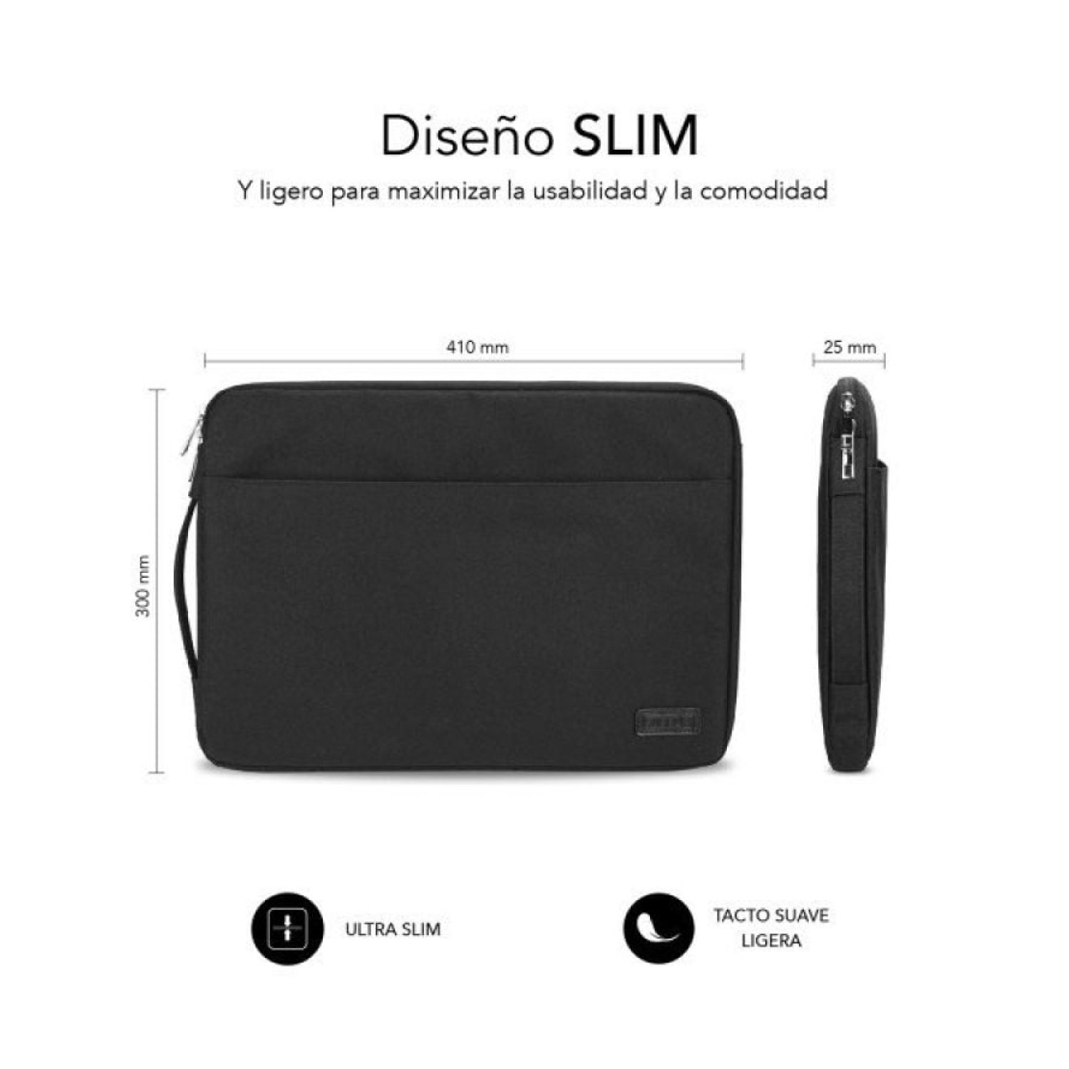 Subblim Urban Laptop Sleeve · Funda Portátil · Hasta 15,6" · Negra
