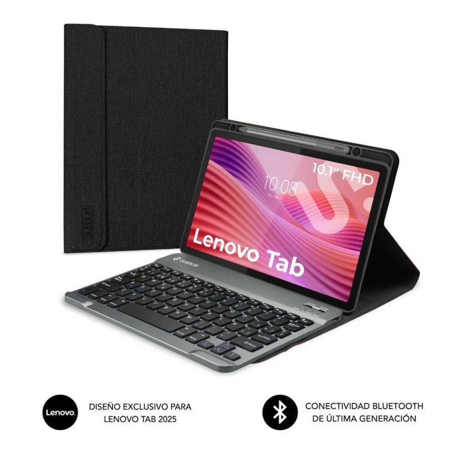 Subblim Shock Case · Funda con Teclado · Lenovo Tab 10,1" · Negra