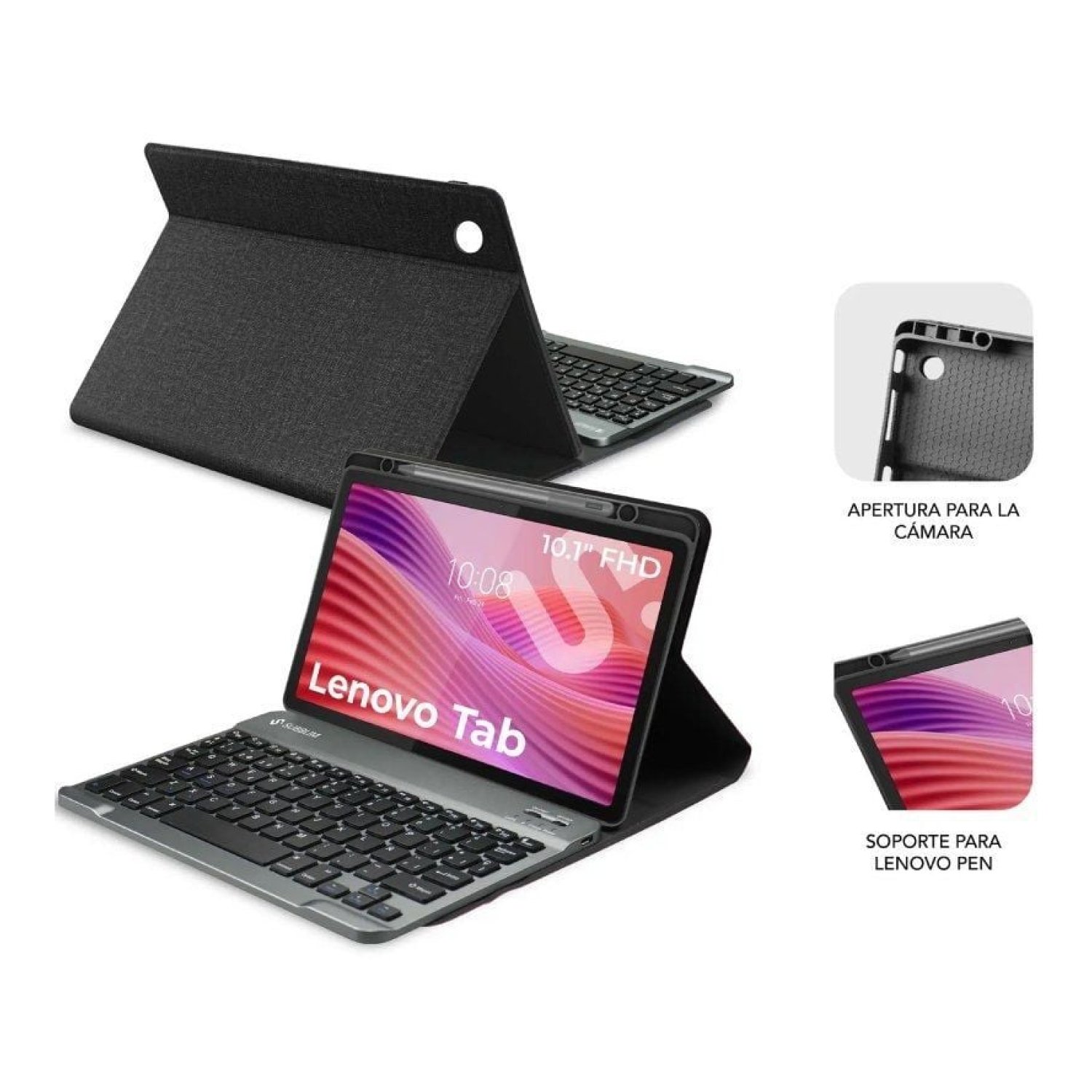 Subblim Shock Case · Funda con Teclado · Lenovo Tab 10,1" · Negra