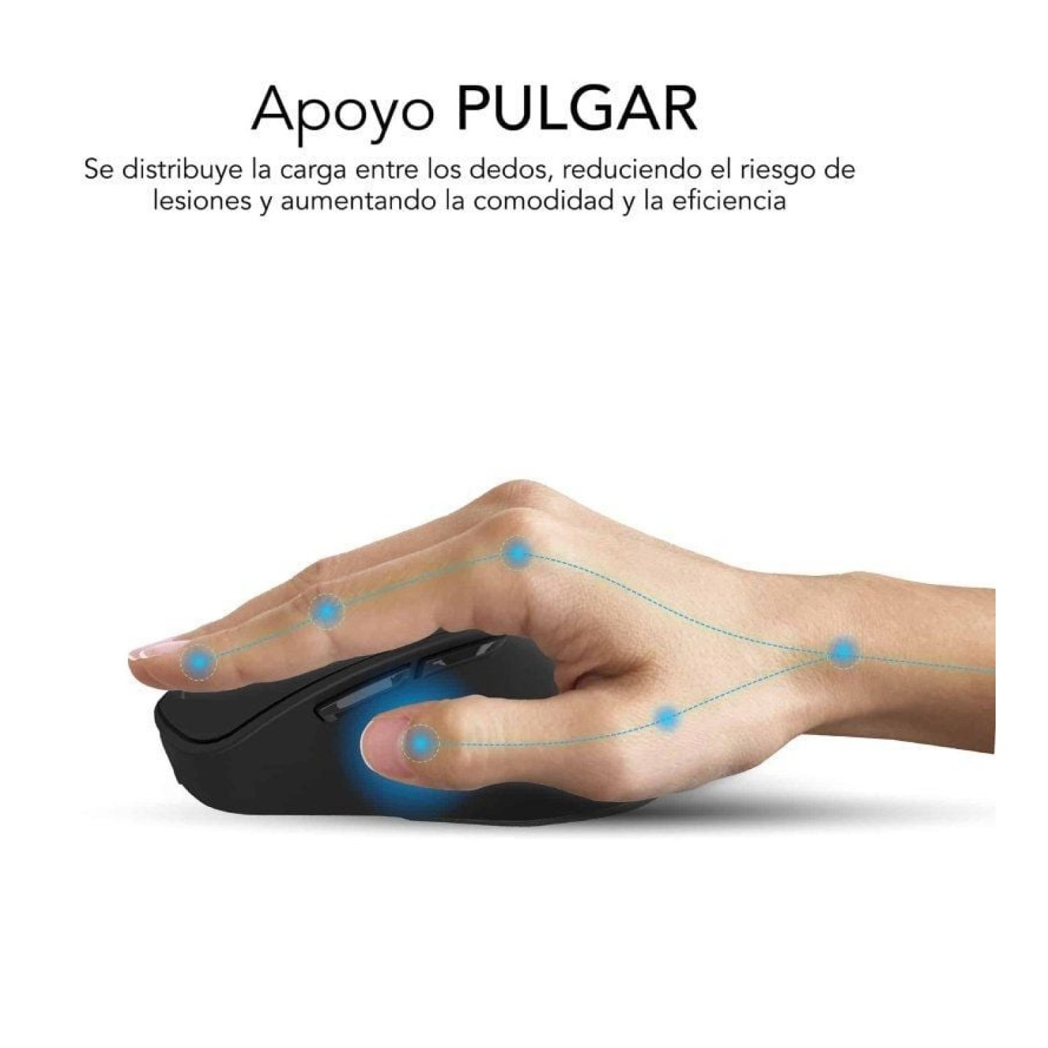 Subblim Comfort Ergo · Ratón Ergonómico Inalámbrico · 2400 DPI · Batería Recargable