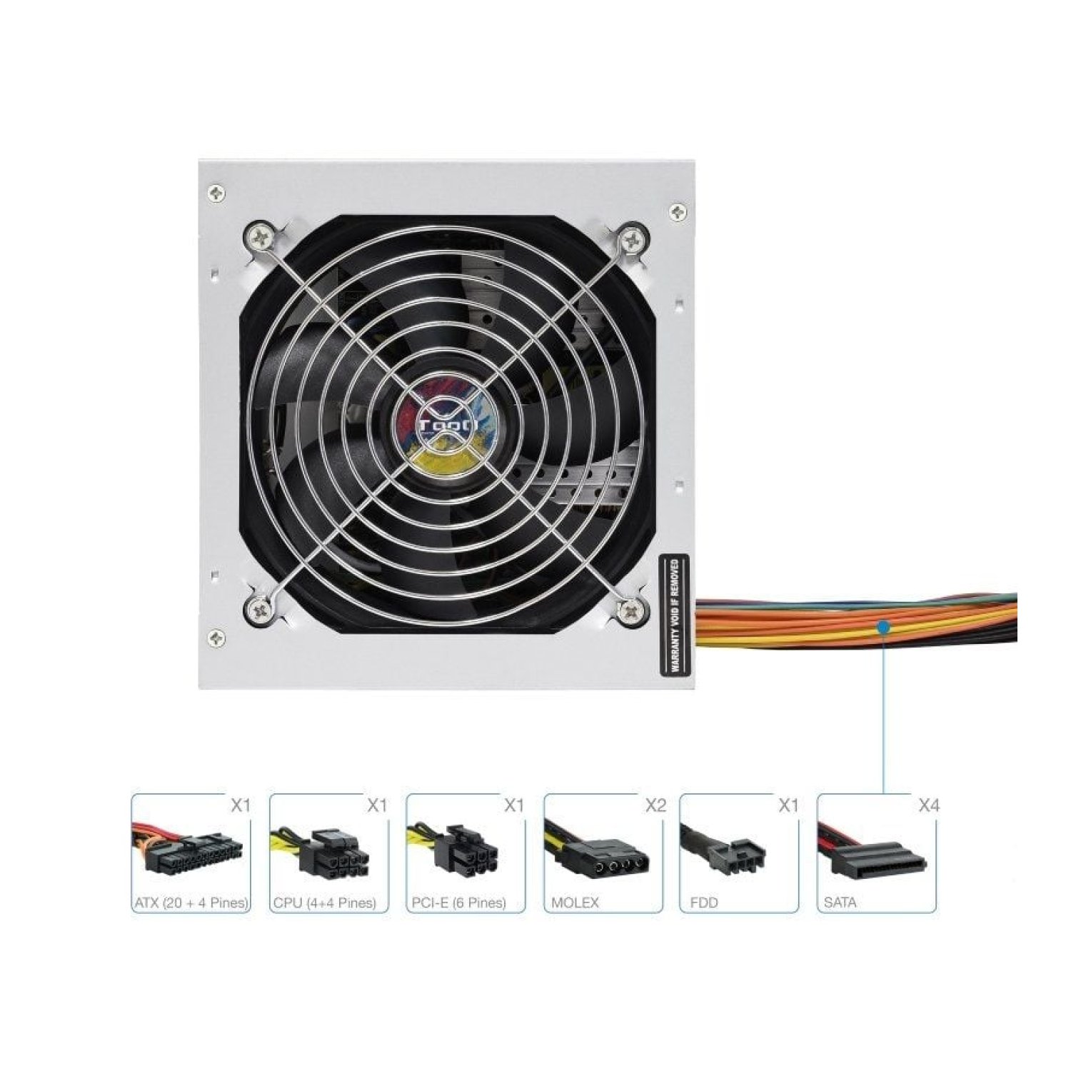 TooQ Apollo · Fuente de Alimentación · 500W · Ventilador 12cm