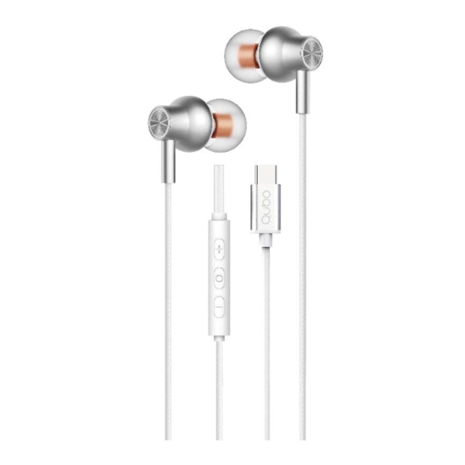 Qubo AU-300C · Auriculares Intrauditivos · USB Tipo-C · Micrófono · Blancos