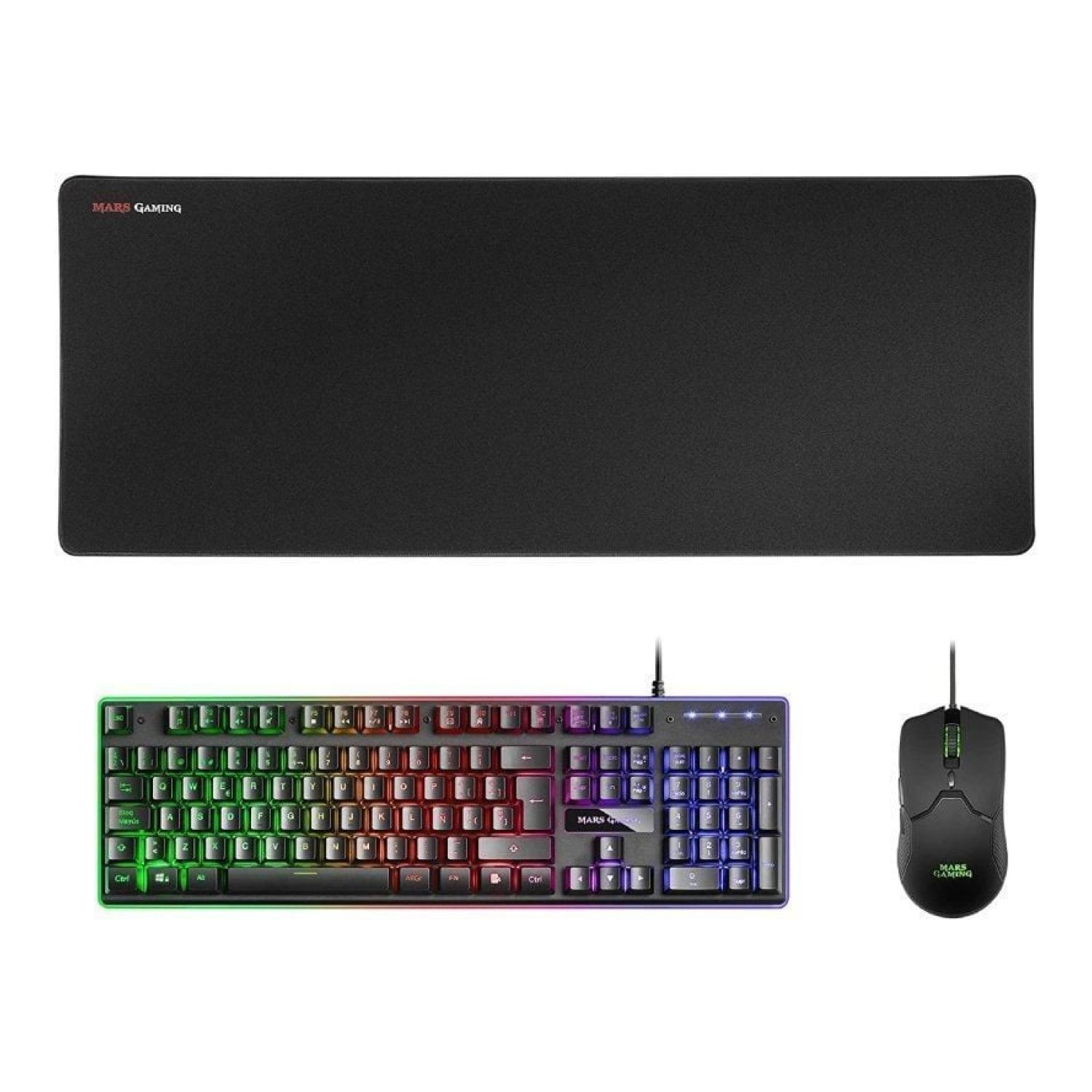 Pack Gaming Mars Gaming MCPX/ Teclado H-MECH  + Ratón Óptico + Alfombrilla/ Negro