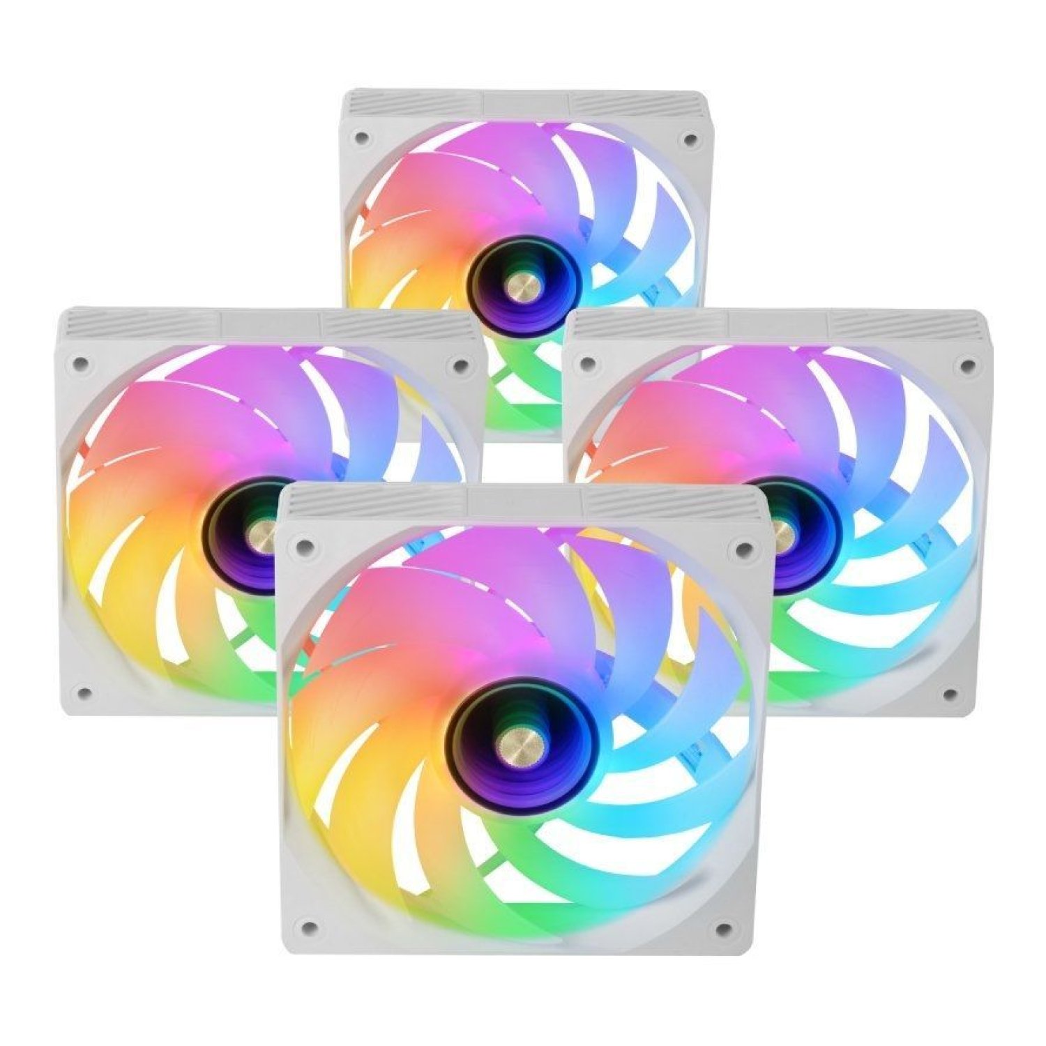 Mars Gaming MF-SI4KIT · Pack 4 Ventiladores 12cm · ARGB · Control Remoto · Blancos