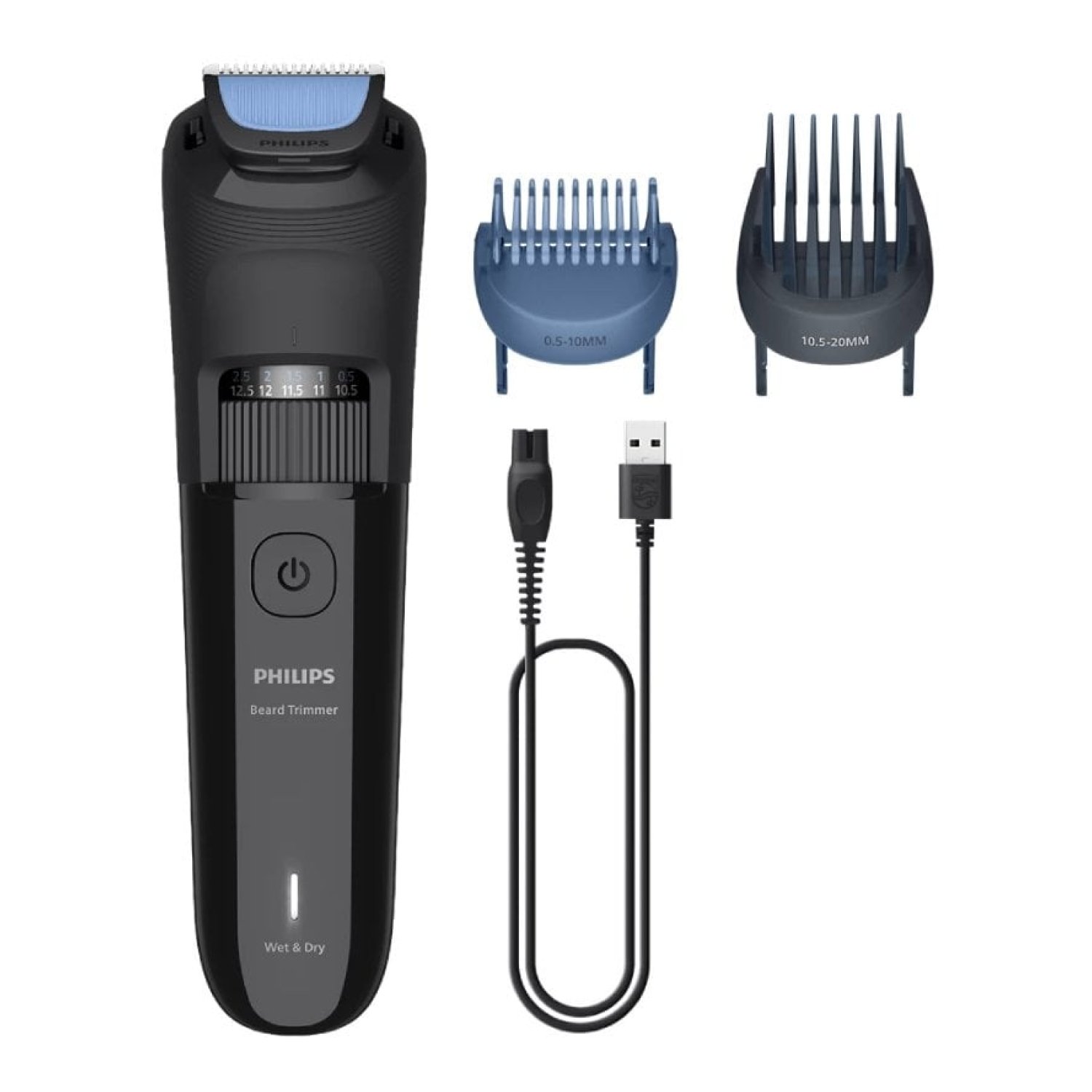 Philips Beardtrimmer Series 3000 · Cortabarbas Inalámbrico · Batería · 5 Accesorios