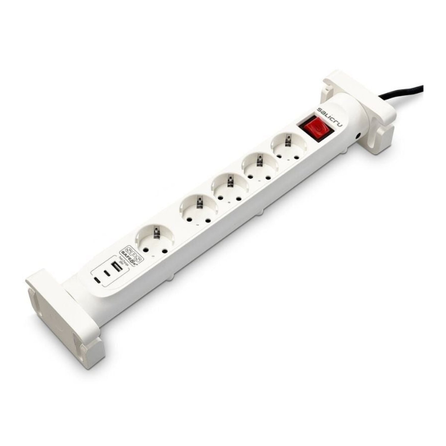 Salicru Safe 5S+ · 4 Tomas · 1 Master · 2 USB-C · 1 USB · Cable 1,4m · Blanca