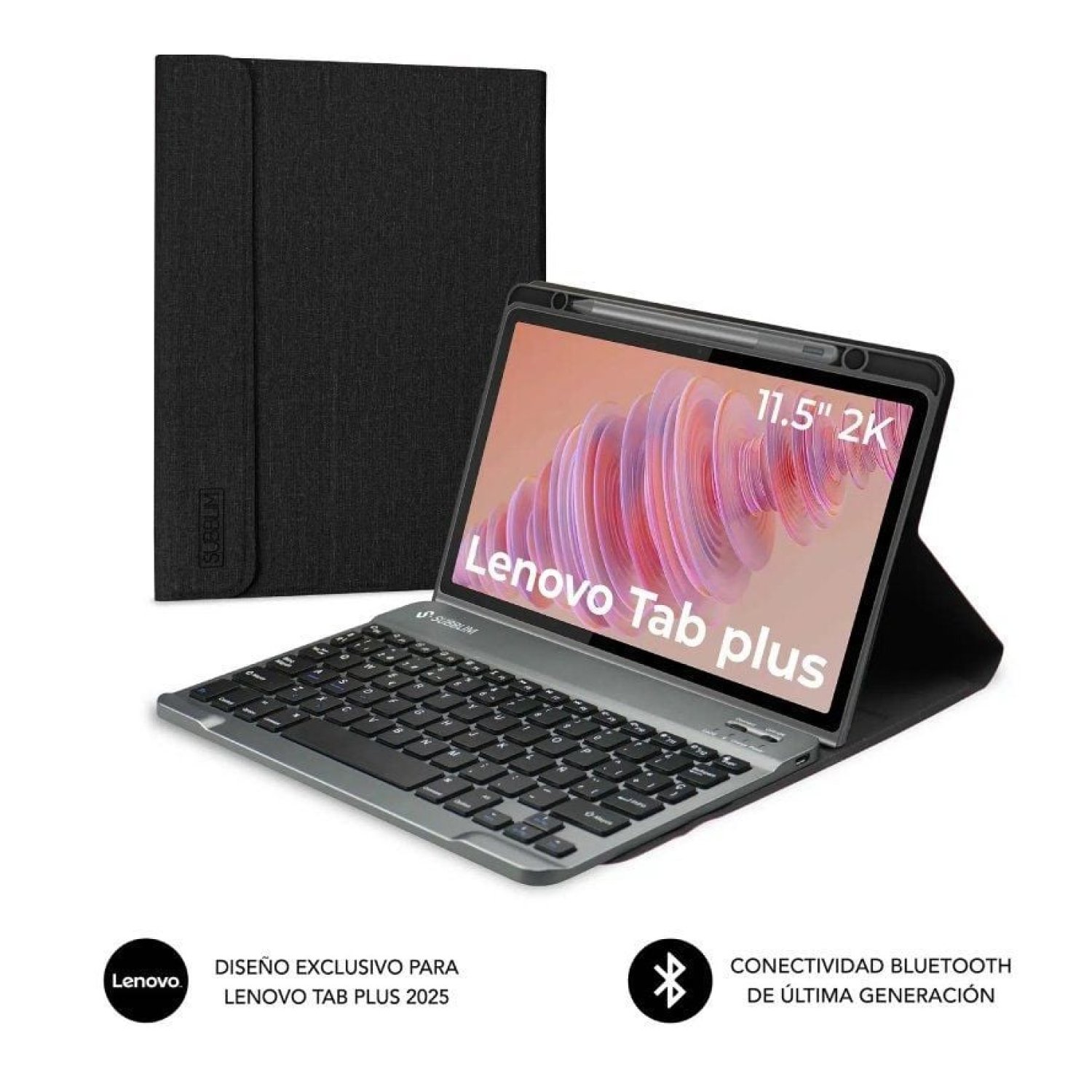 Subblim Keytab Pro BT · Funda con Teclado · Lenovo Tab 2025 · 11,5" · Negra
