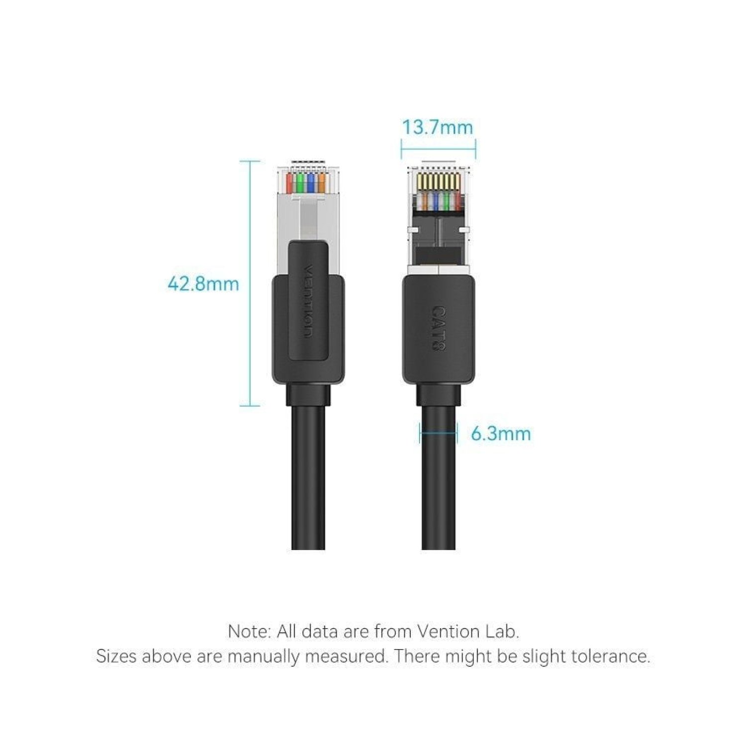 Vention · Cable RJ45 UTP Cat.8 · 5m · Negro · Gaming