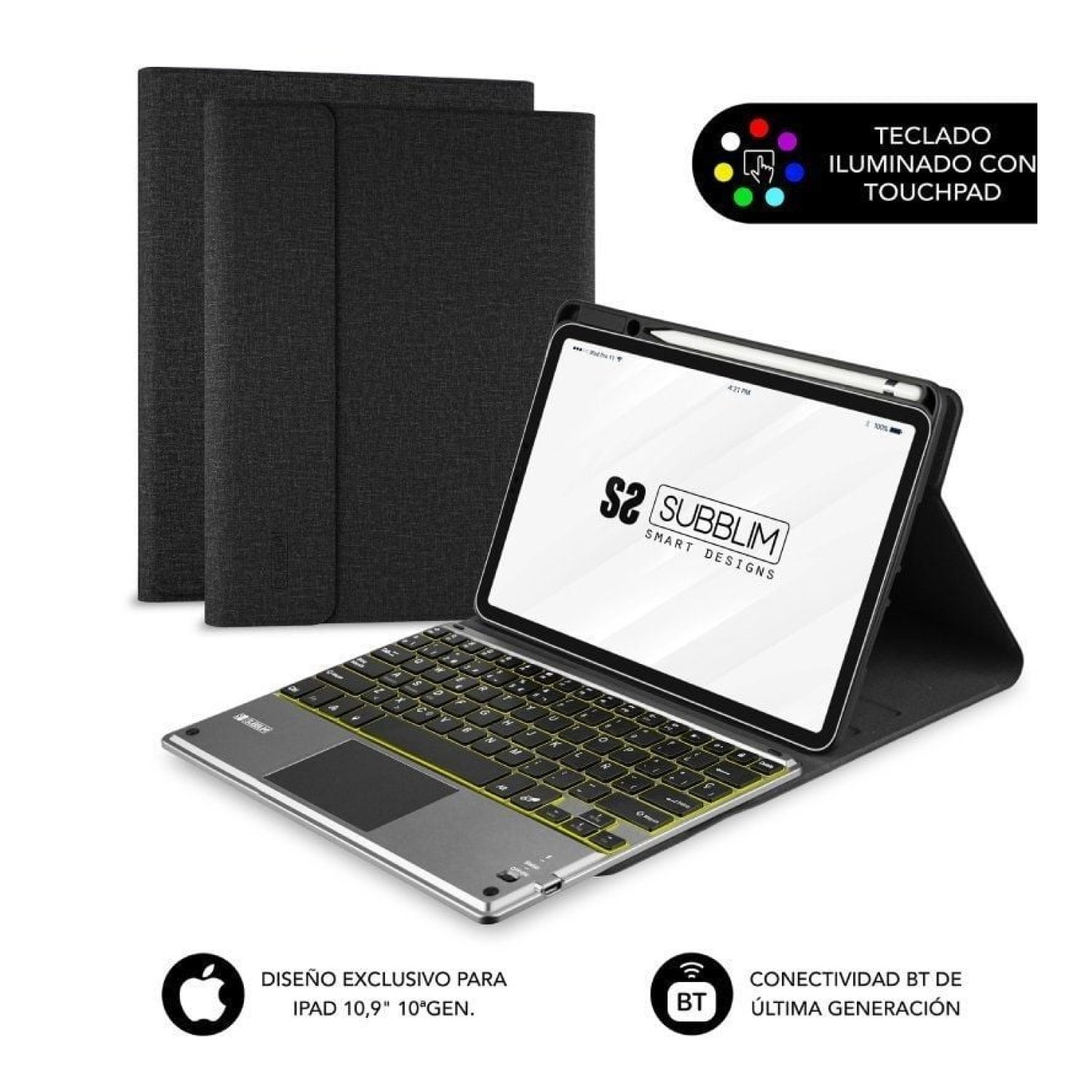 Subblim KeyTab Pro BT · Funda Teclado iPad 10.9" · 10ª Gen · Negra