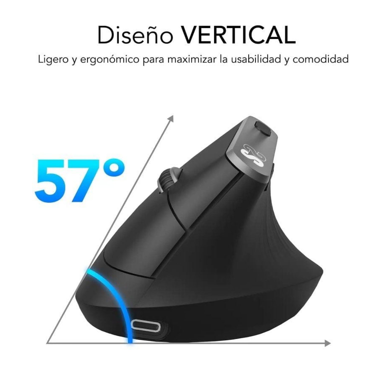Subblim Nature Vertical Ergo · Ratón Inalámbrico Ergonómico · 4000 DPI · Batería Recargable
