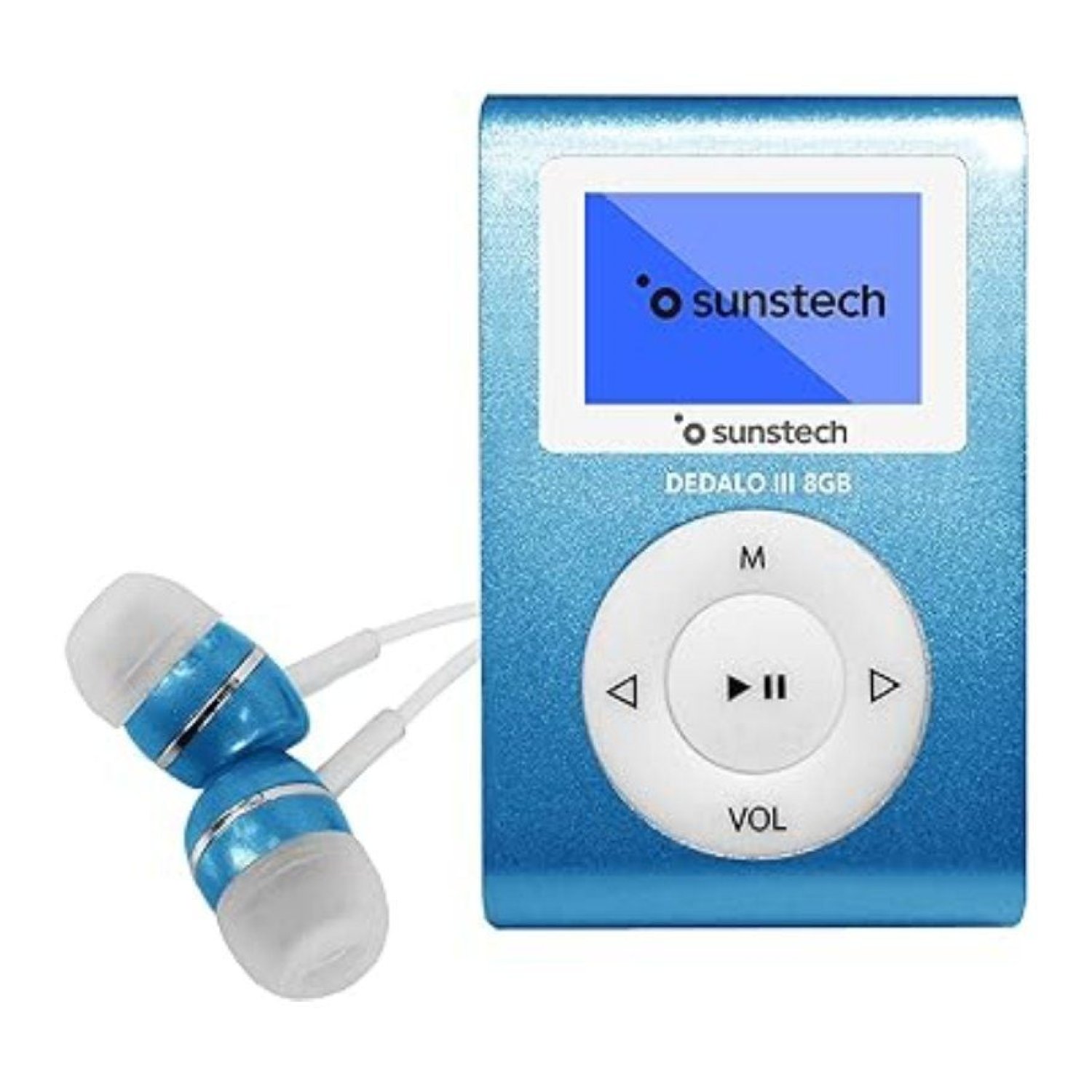 Sunstech Dédalo III · Reproductor MP3 · 8GB · Radio FM · Azul