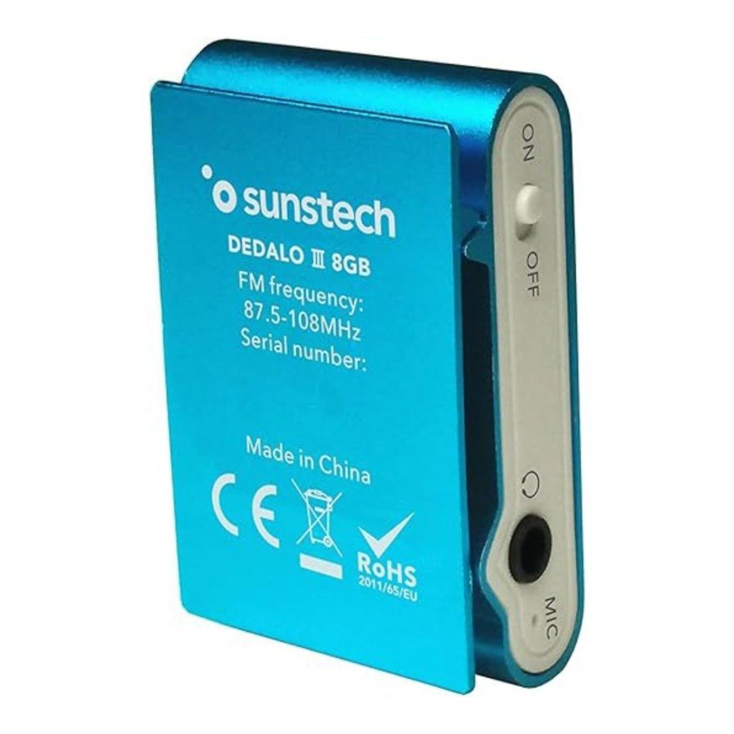Sunstech Dédalo III · Reproductor MP3 · 8GB · Radio FM · Azul
