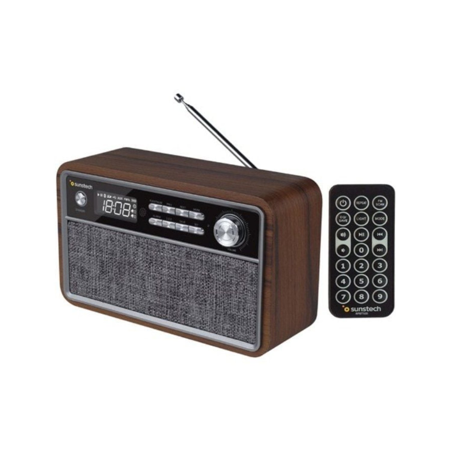 Sunstech RPBT500 · Radio Vintage · Madera · Reproductor CD