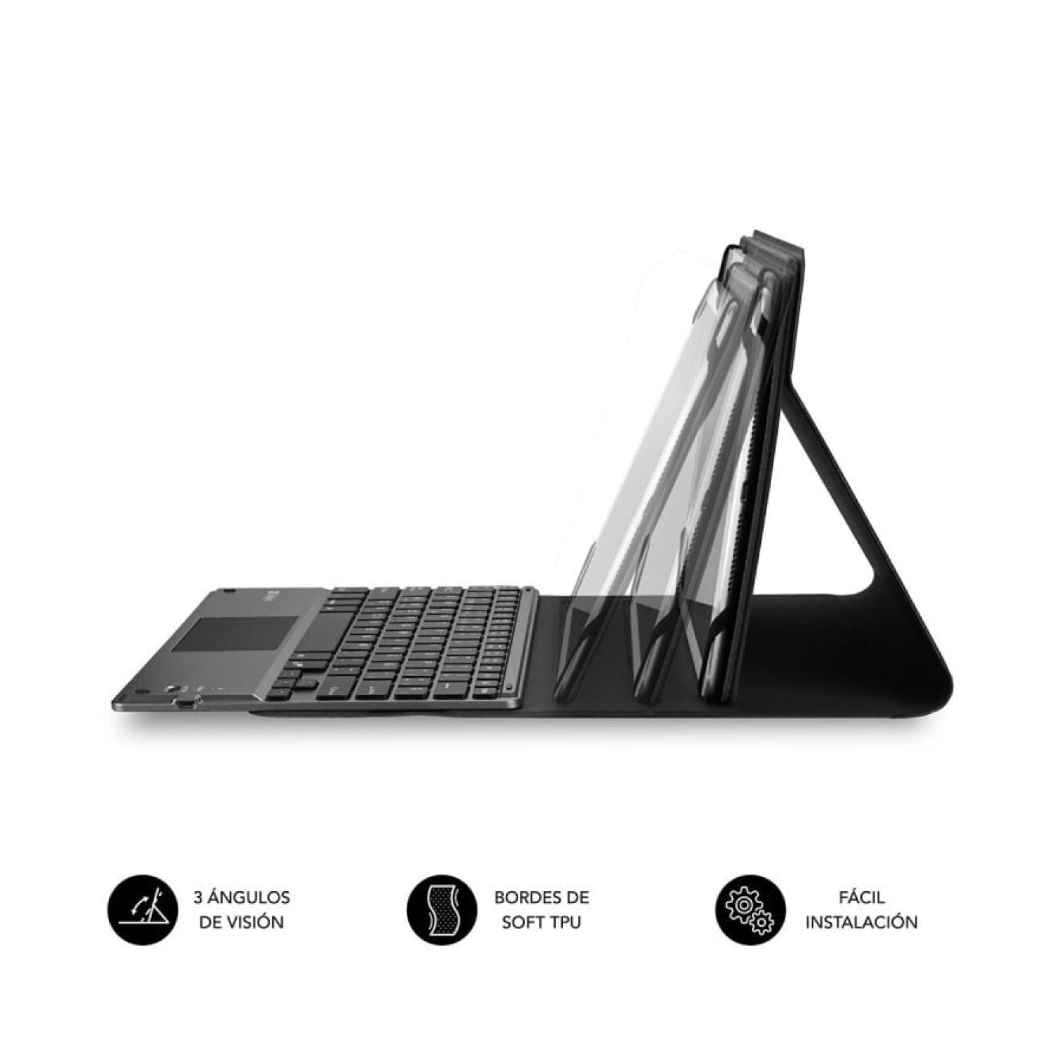 Subblim Keytab Pro · Funda Teclado Bluetooth · Tablets 9,6"-10,8" · Touchpad · Negra