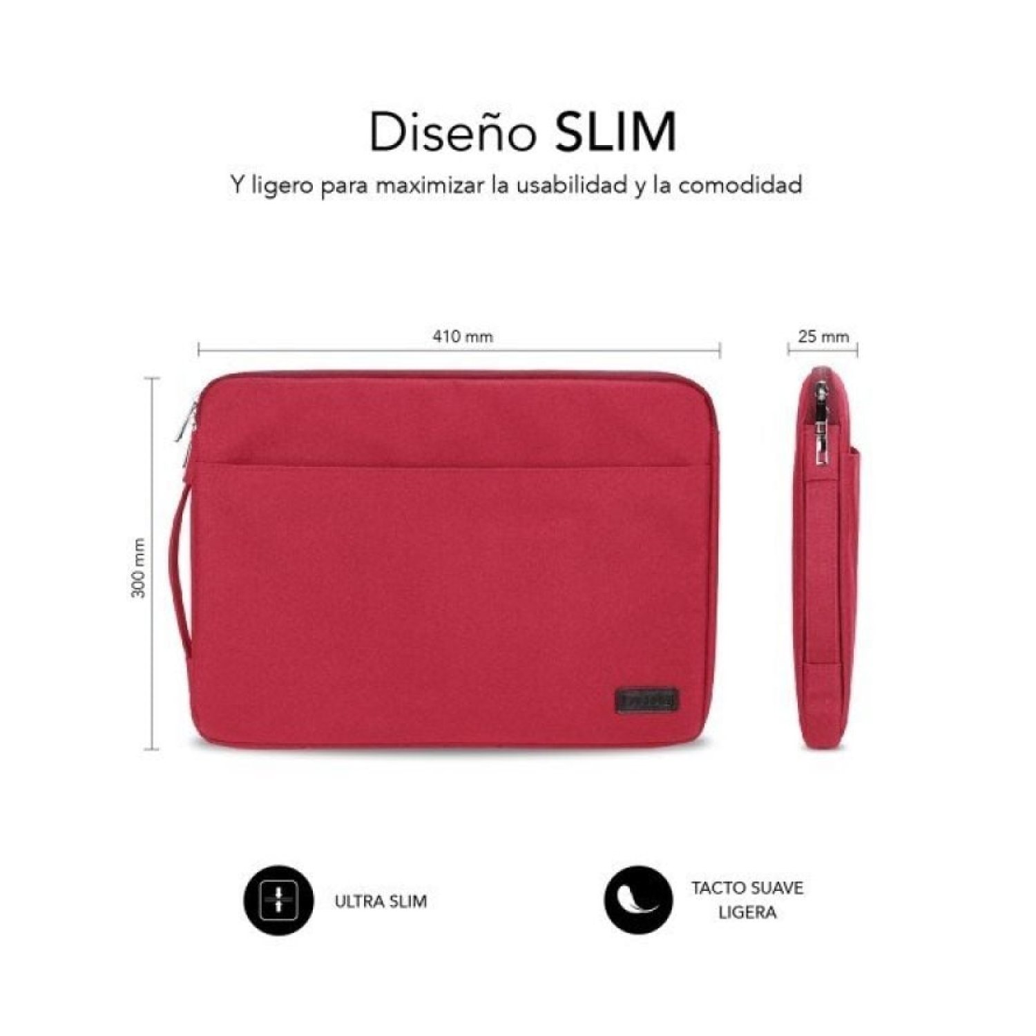 Subblim Urban Laptop Sleeve · Funda Portátil hasta 15,6" · Roja