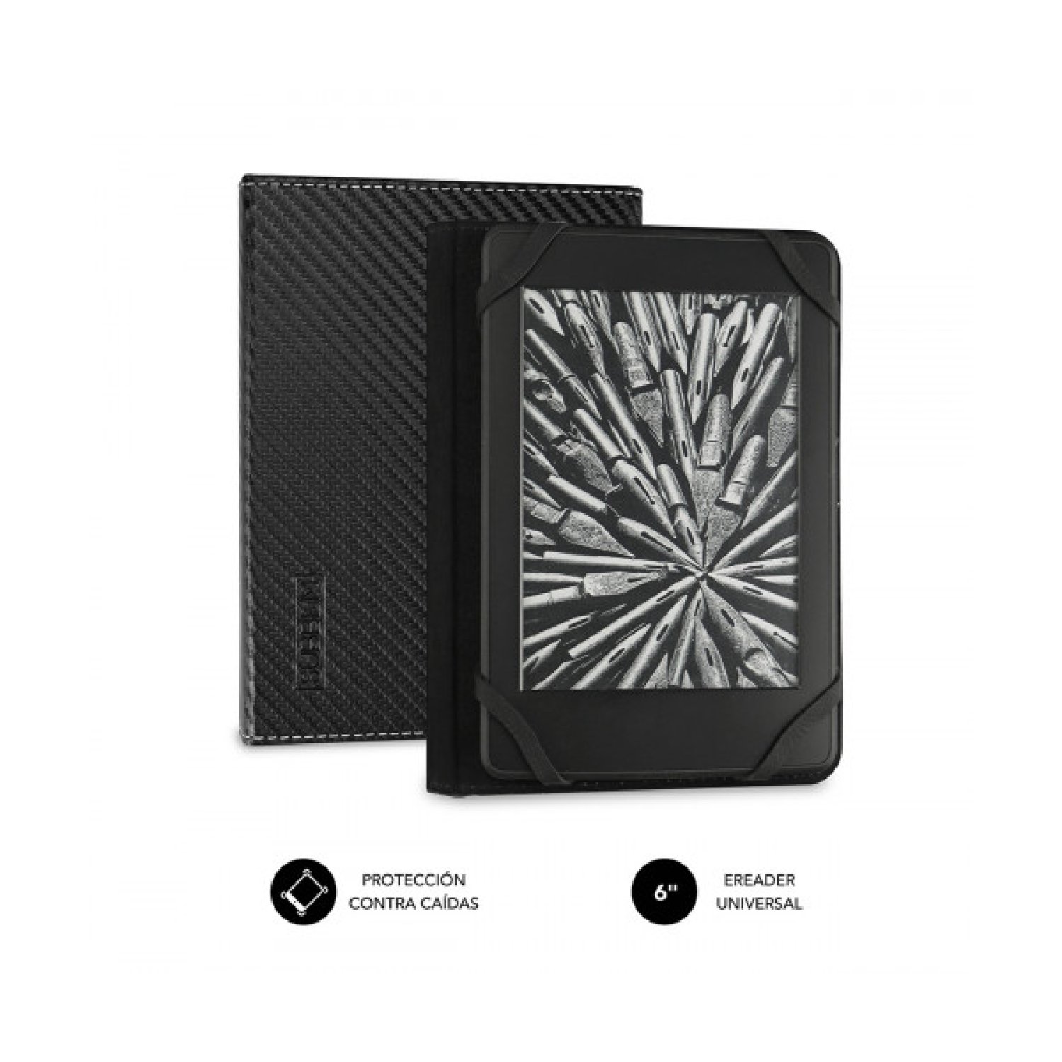 Subblim Clever Case · Funda E-book · Negra