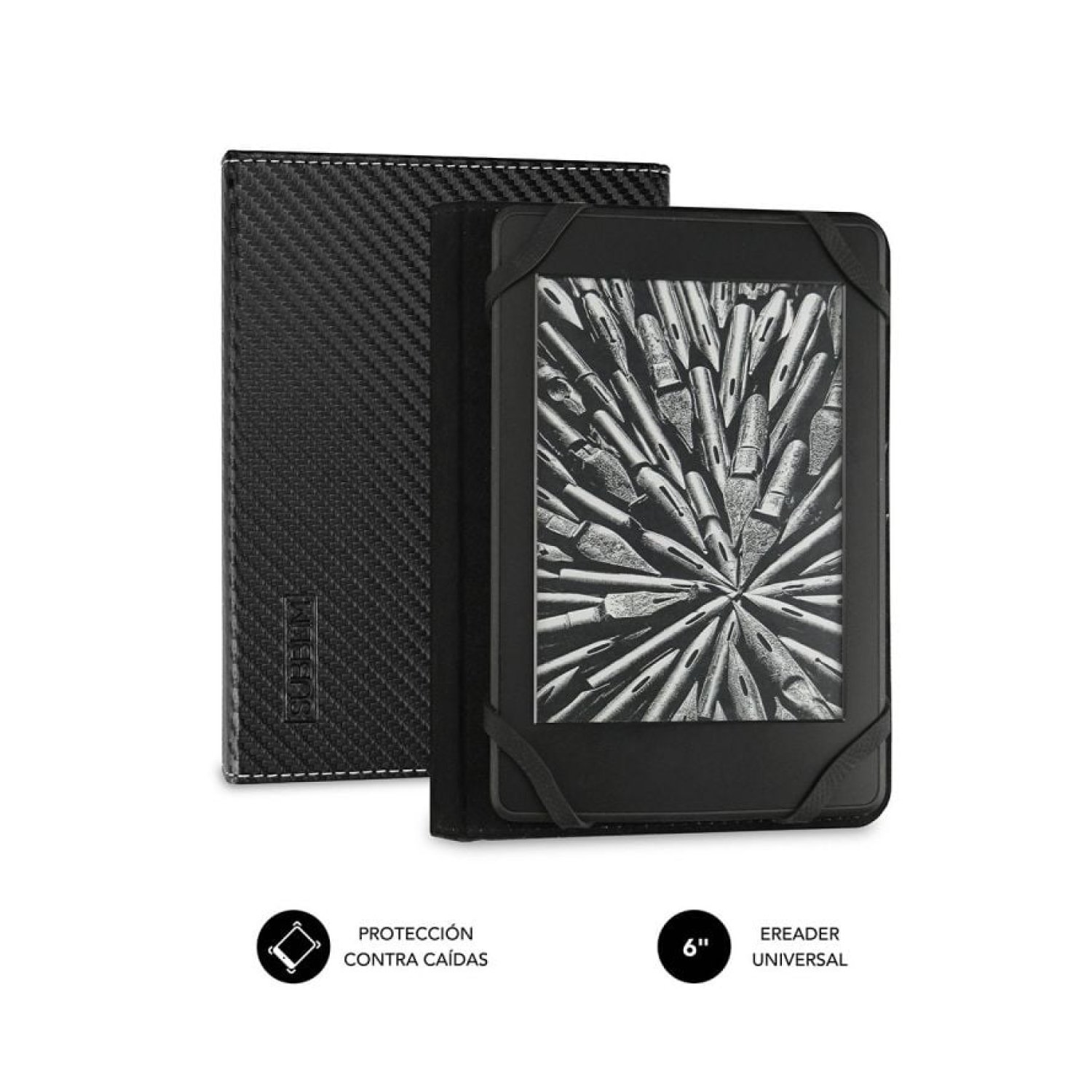 Subblim Clever Case · Funda E-book · Negra