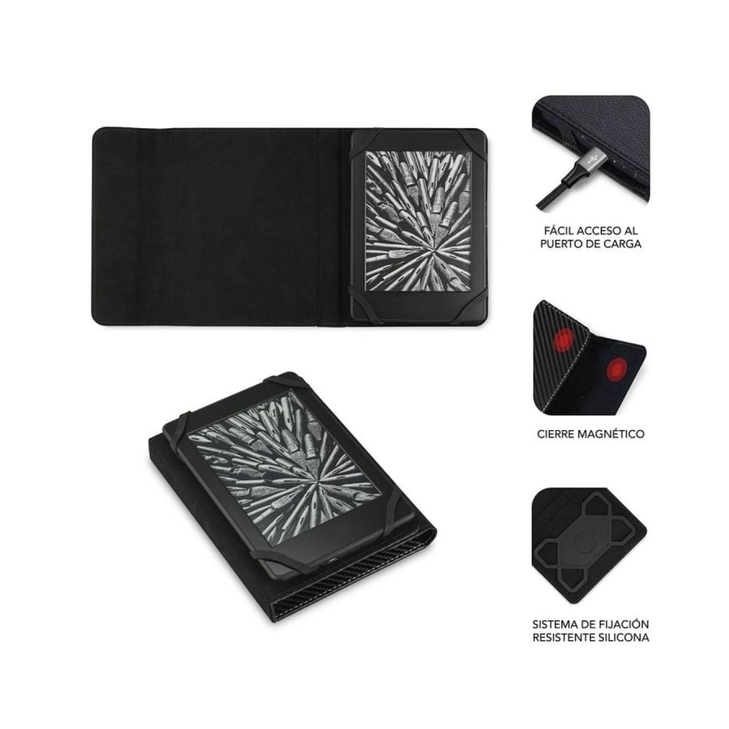 Subblim Clever Case · Funda E-book · Negra